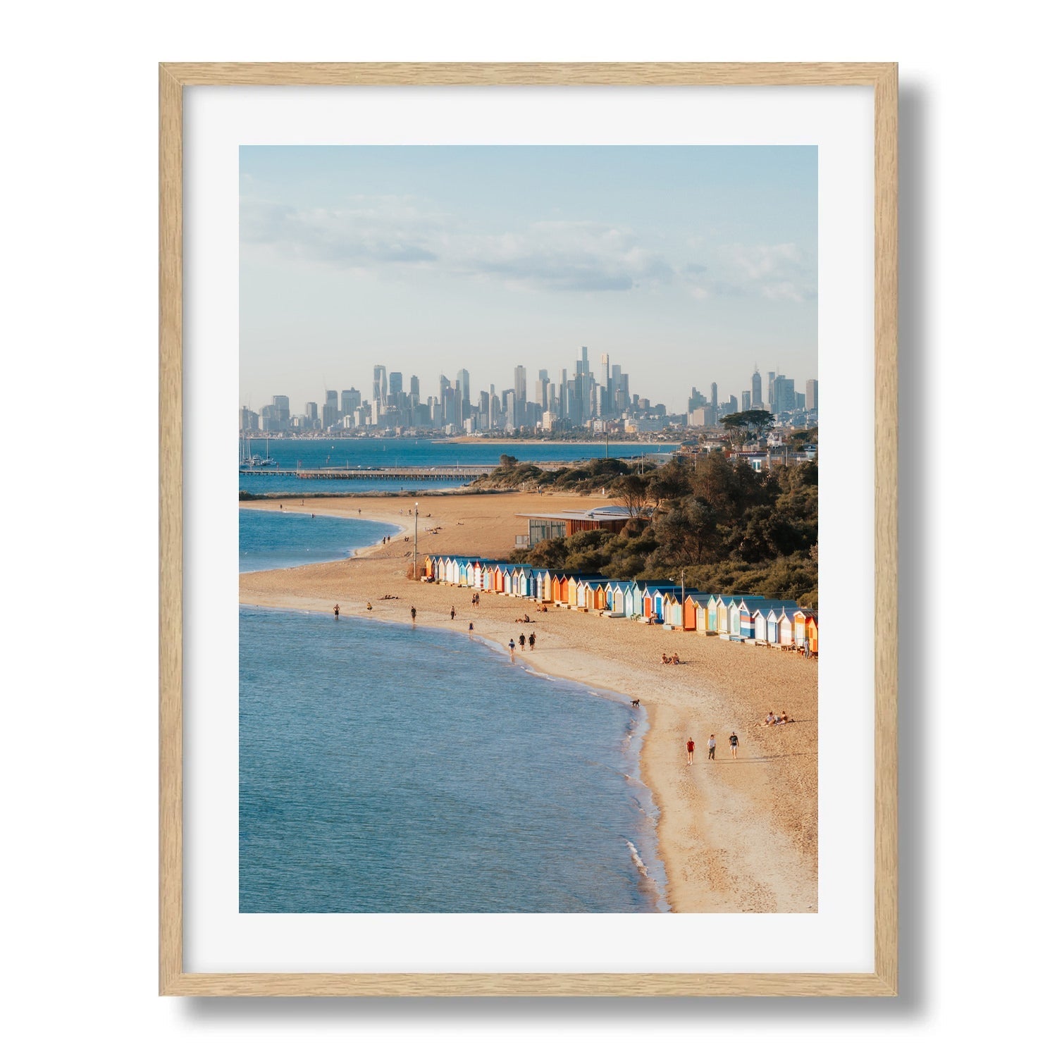 Melbourne Brighton Beach II Framed Print - Aerial by Peter Yan Studio