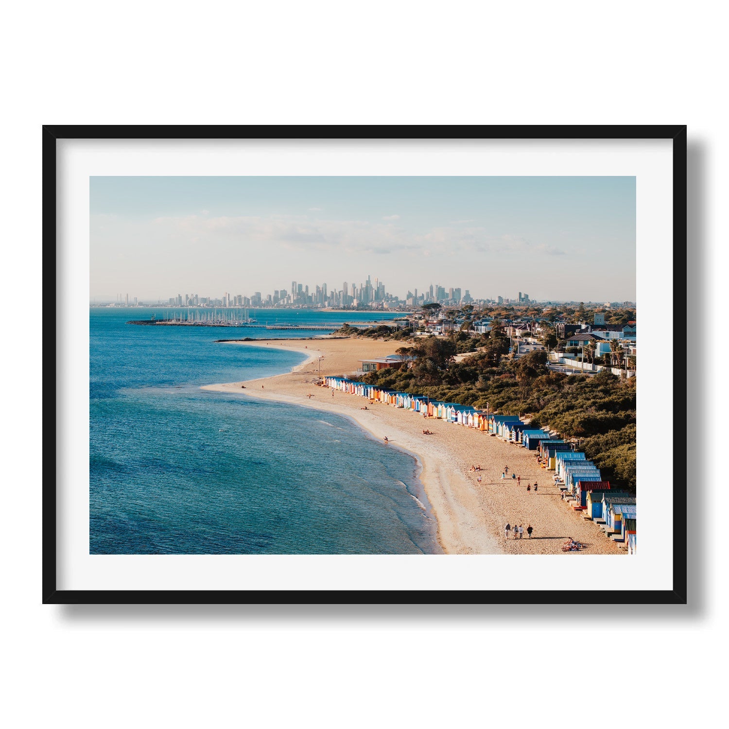 Melbourne Brighton Beach Framed Print - Aerial by Peter Yan Studio