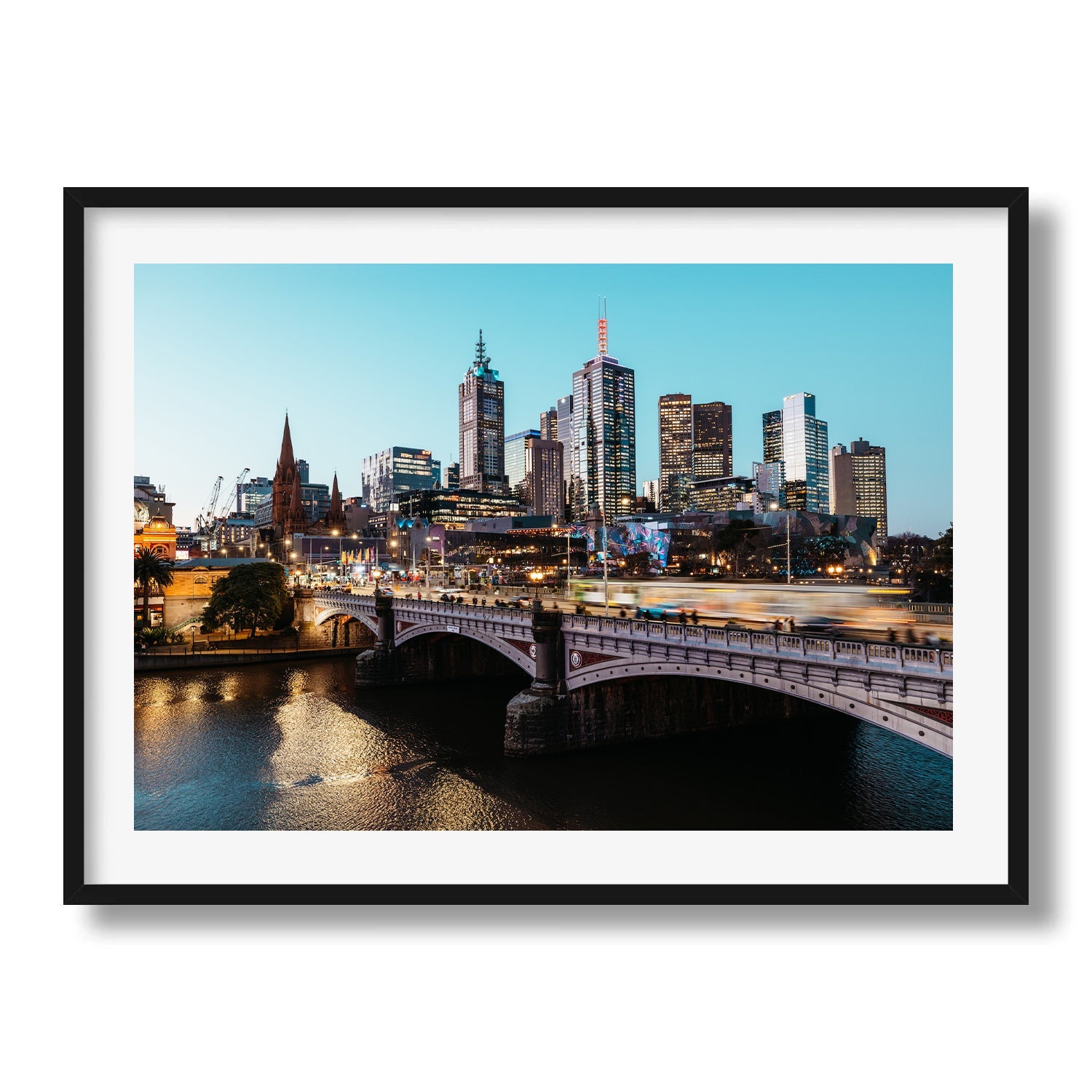 Melbourne City Princes Bridge II Framed Print - Architecture by Peter Yan Studio
