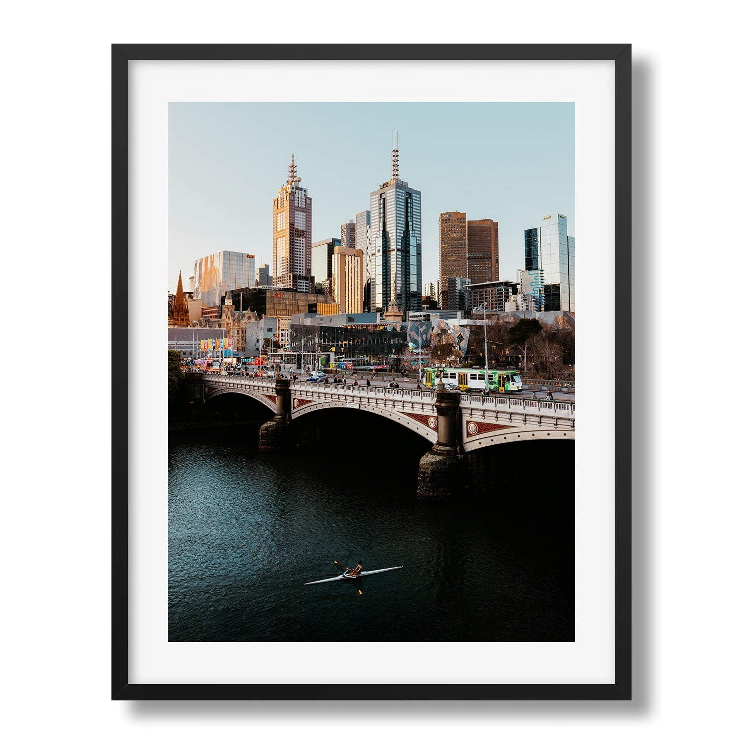 Melbourne City Princes Bridge Framed Print - Architecture by Peter Yan Studio