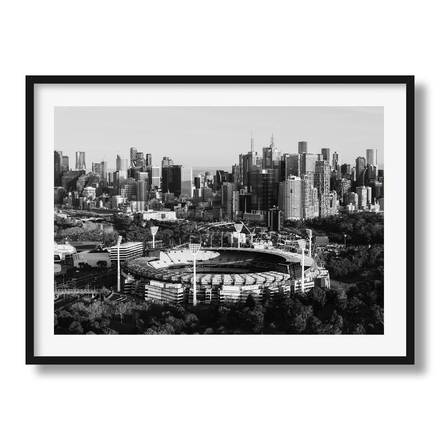 Melbourne MCG II Black & White Framed Print - Architecture by Peter Yan Studio
