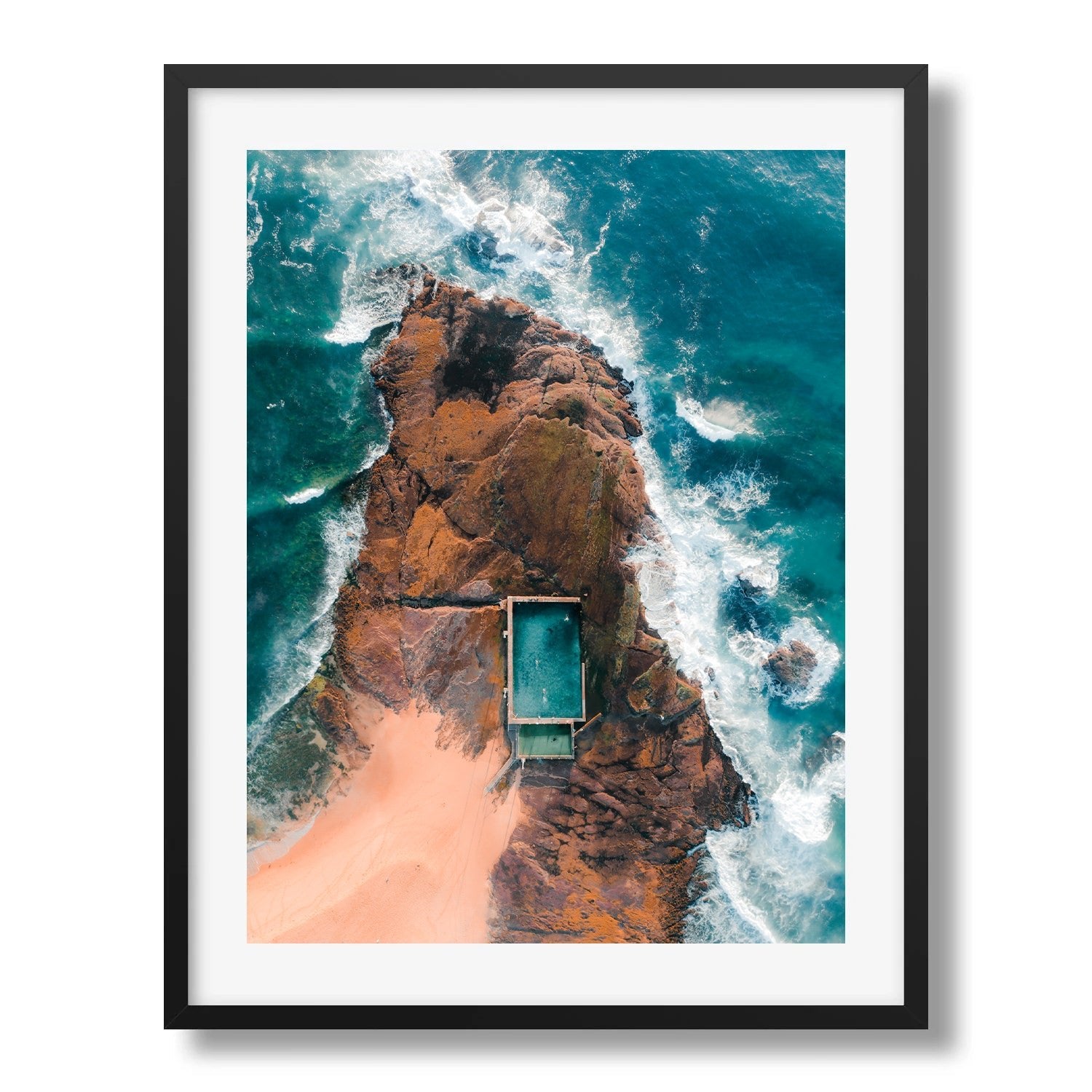 Mona Vale Rock Pool II Framed Print - Aerial by Peter Yan Studio