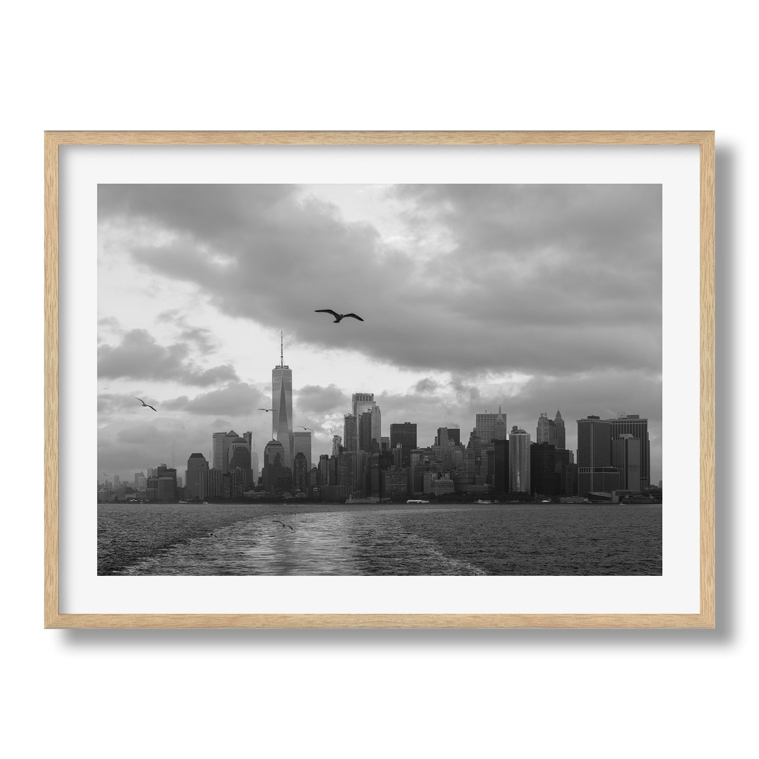 New York City from Hudson River in Black & White - Peter Yan Studio