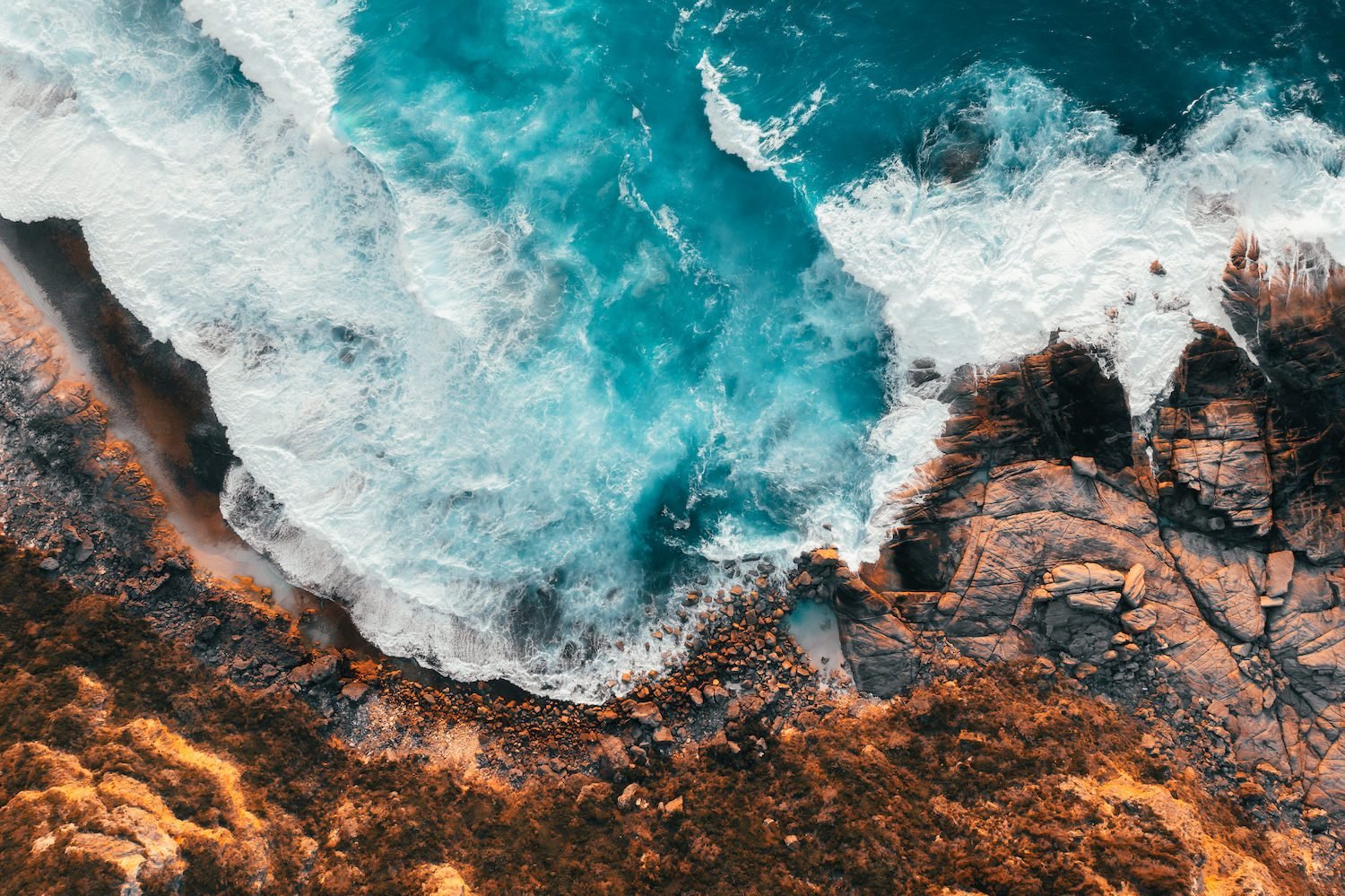 Ocean Waves Crashing Into Rocks | Premium Framed Print - Peter Yan Studio