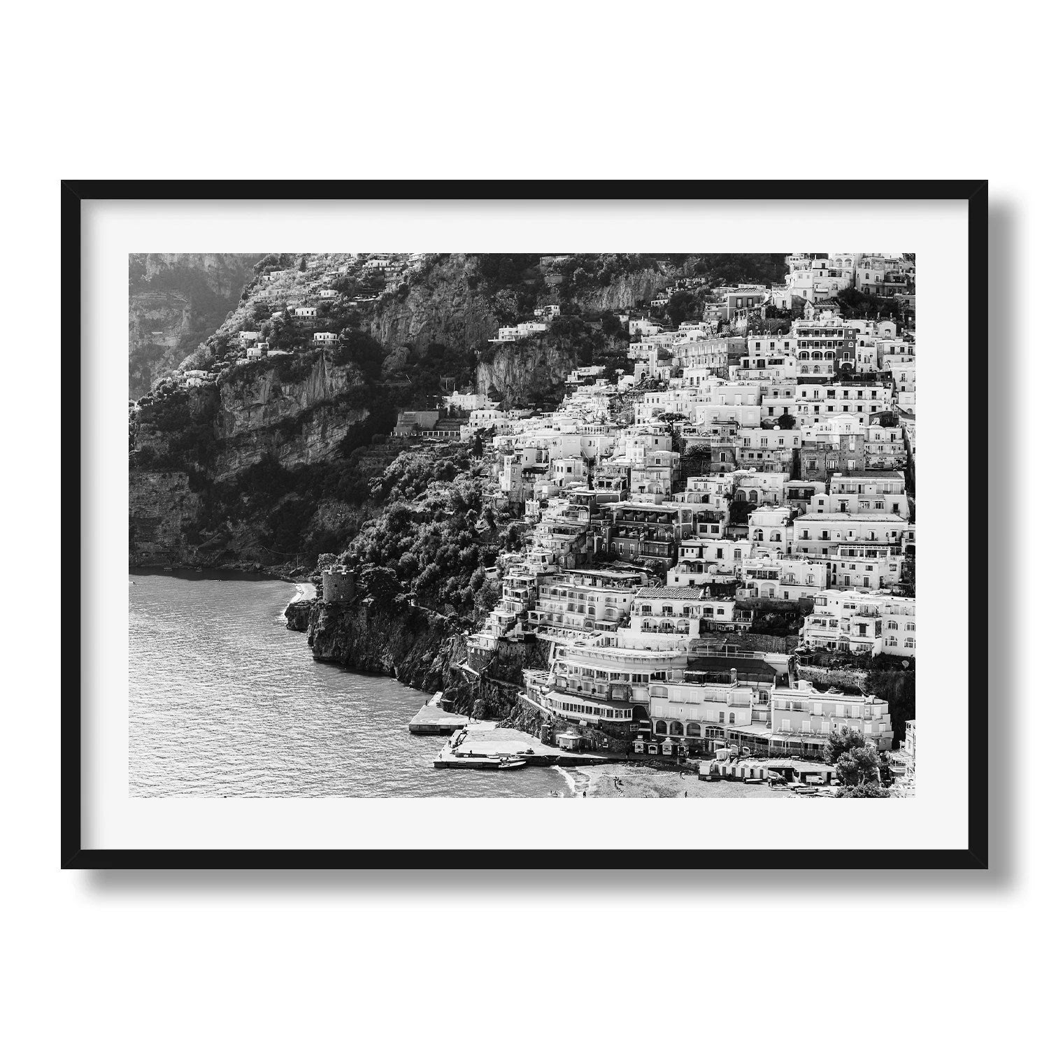 Positano Amalfi Coast Black & White - Peter Yan Studio