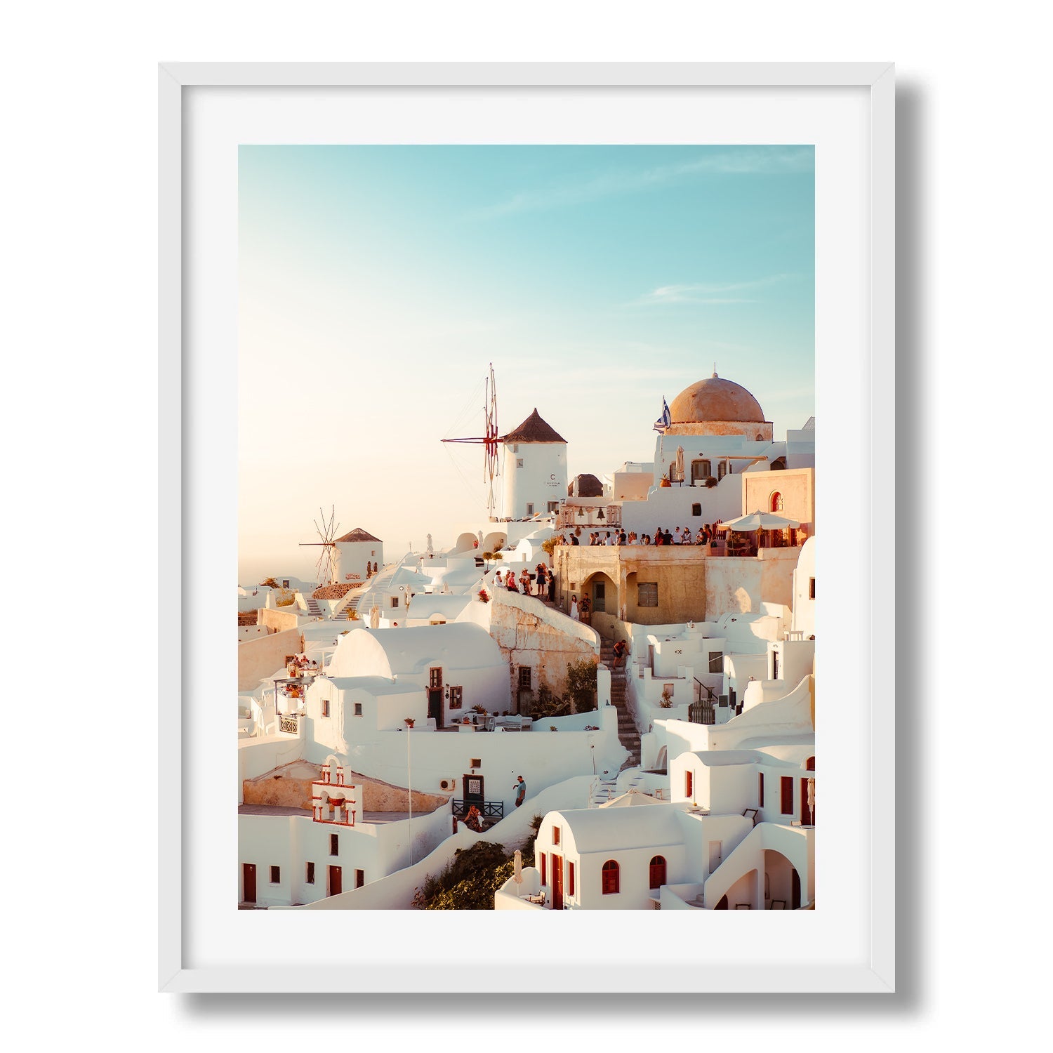 Santorini Sunset II, Greece Framed Print - Architecture by Peter Yan Studio