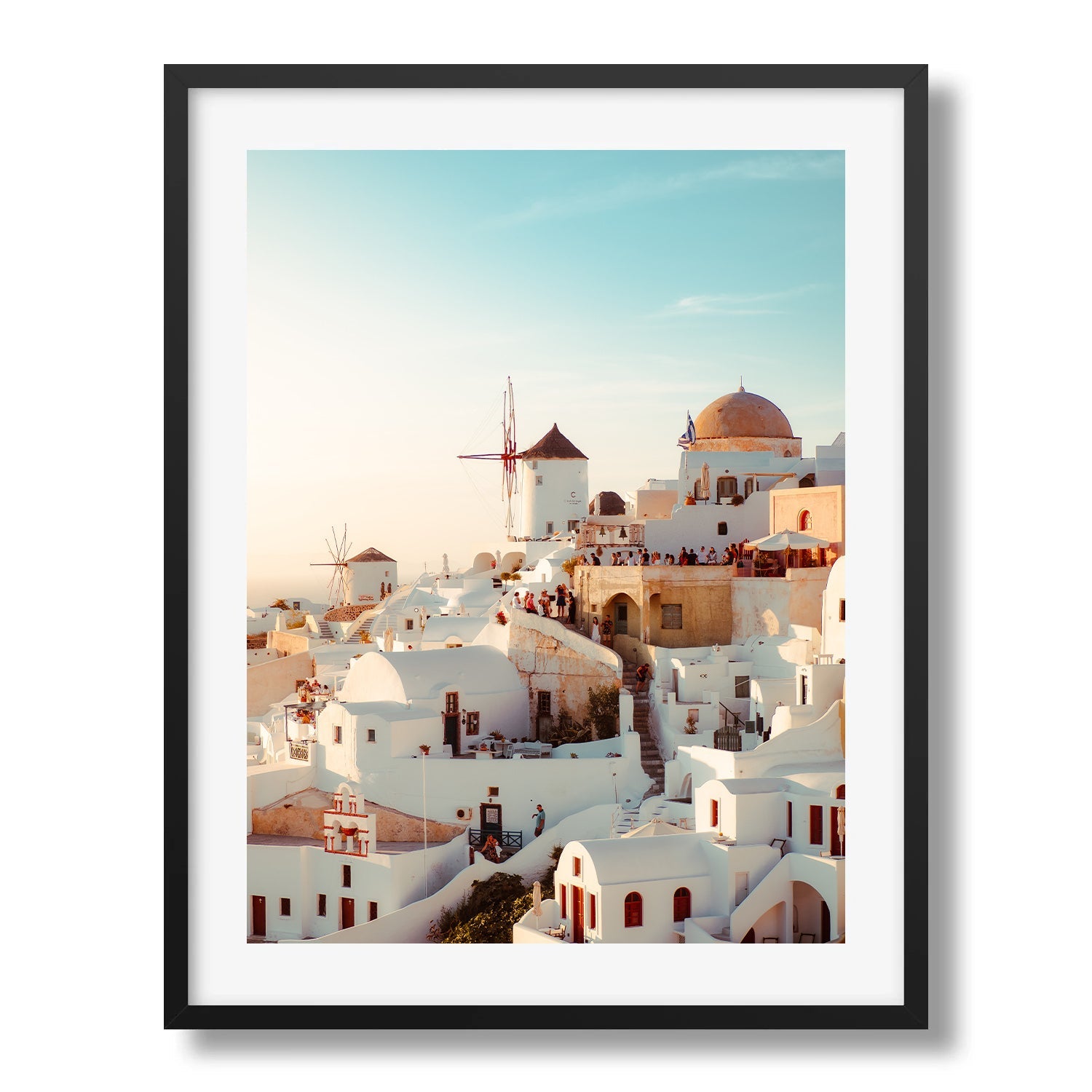 Santorini Sunset II, Greece Framed Print - Architecture by Peter Yan Studio