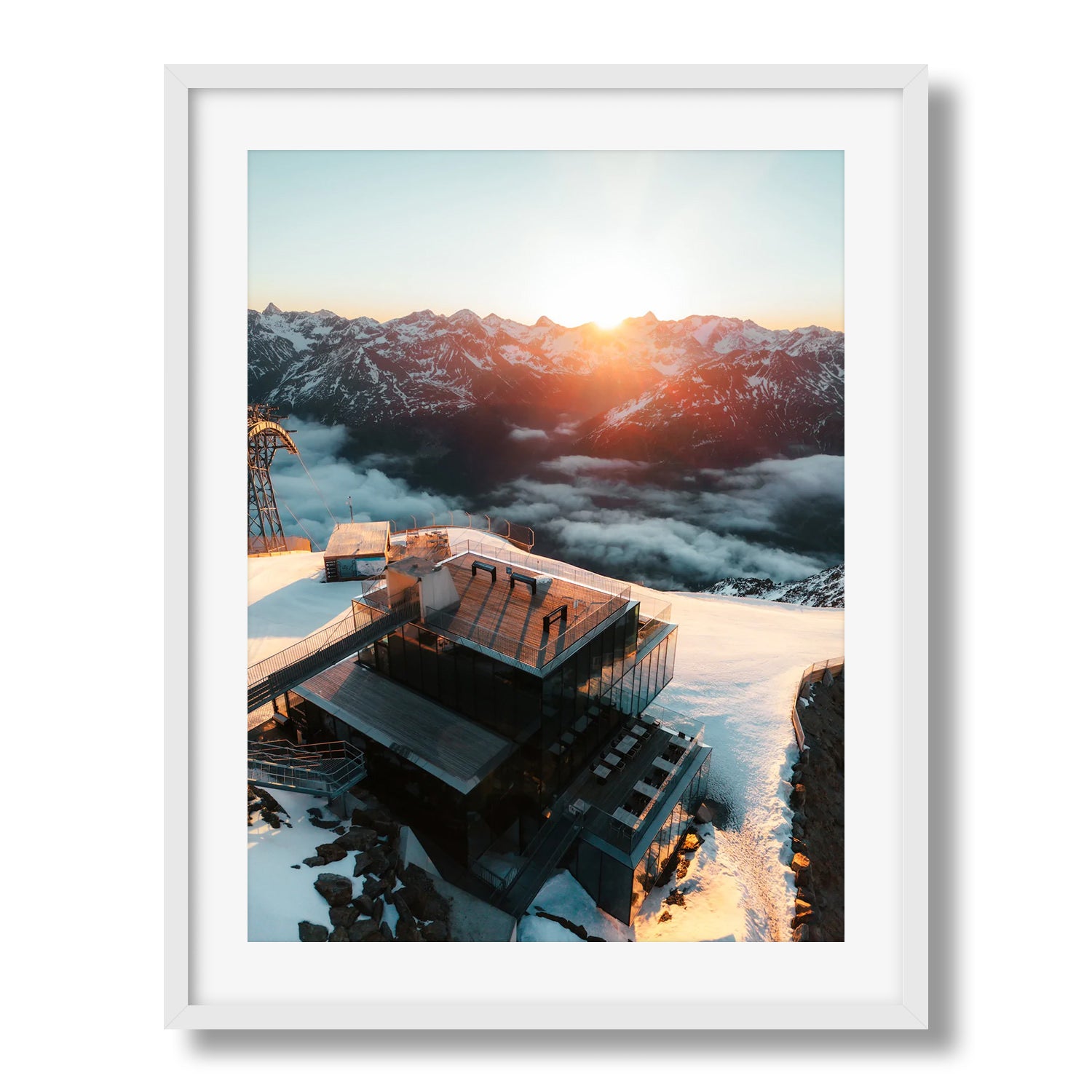 Sölden Ice Q From 007 Spectre I Framed Print - Aerial by Peter Yan Studio