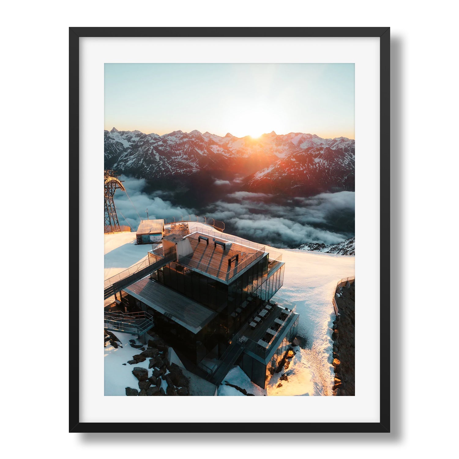 Sölden Ice Q From 007 Spectre I Framed Print - Aerial by Peter Yan Studio