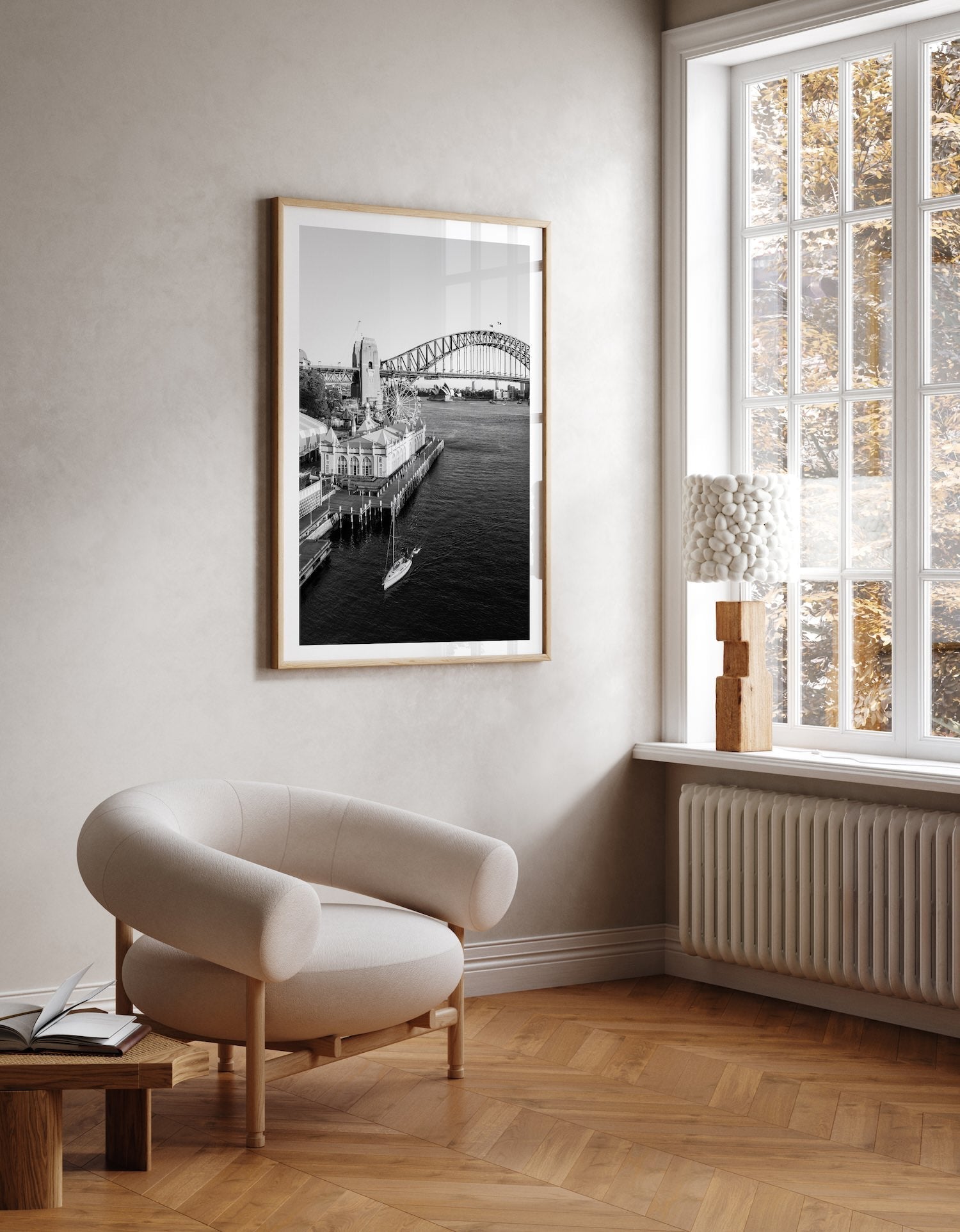 Sydney Harbour From Luna Park Black & White - Peter Yan Studio Framed Photo Print Wall Art