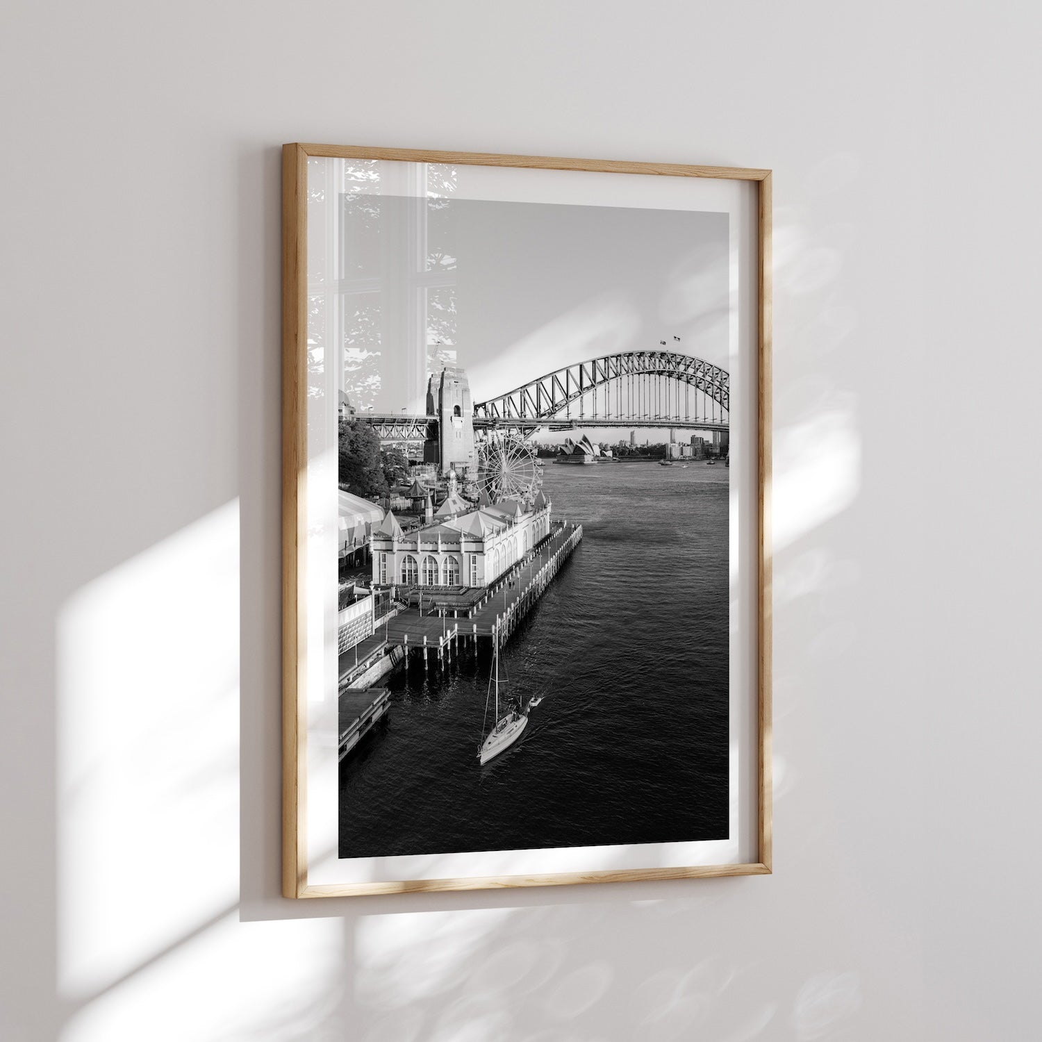 Sydney Harbour From Luna Park Black & White - Peter Yan Studio Framed Photo Print Wall Art