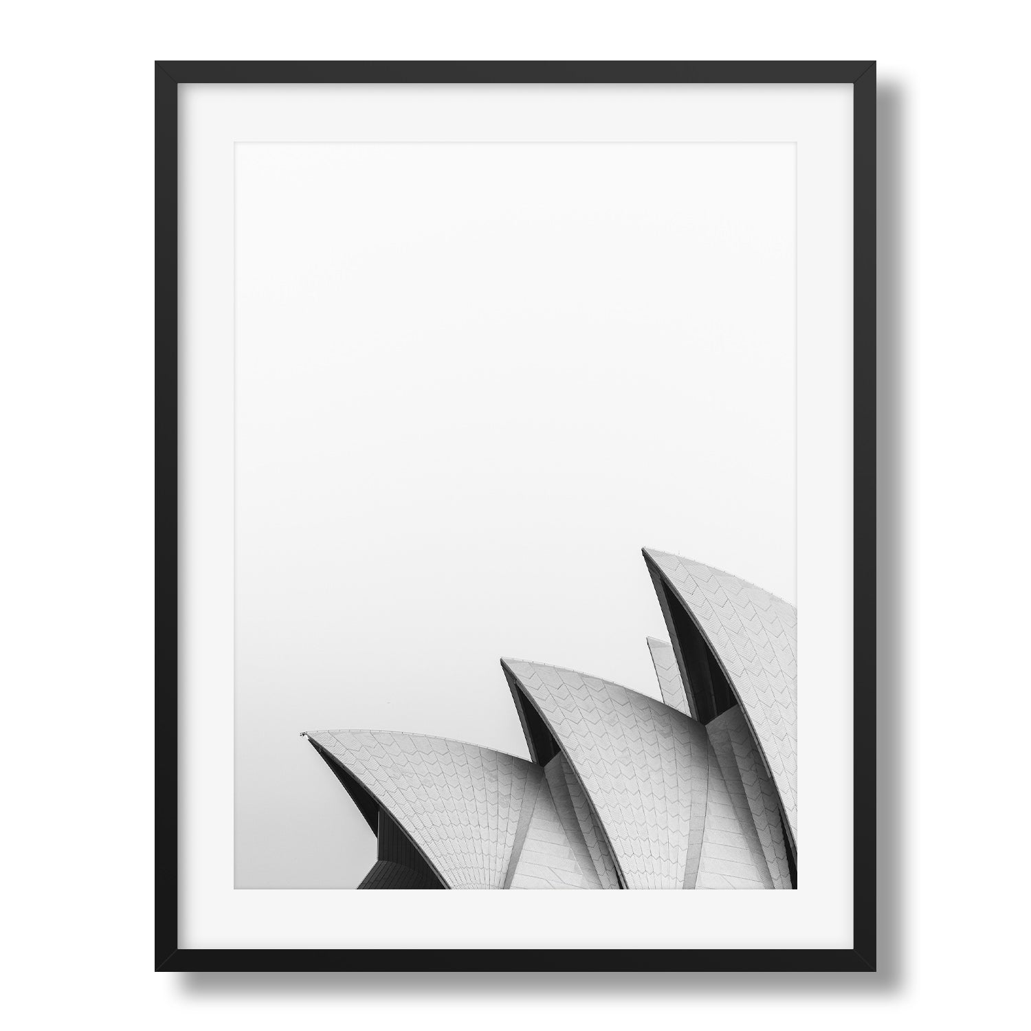 Sydney Opera House Side View Black & White - Peter Yan Studio Framed Photo Print Wall Art