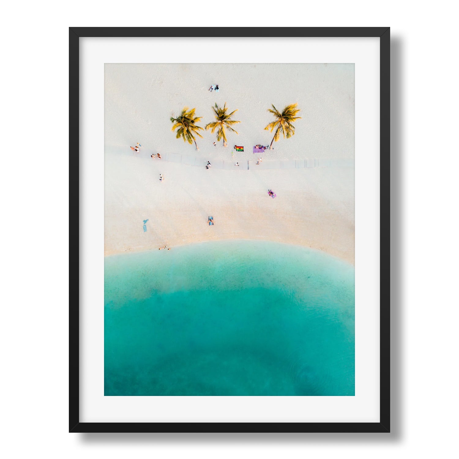 Three Palm Trees Framed Print - Aerial by Peter Yan Studio