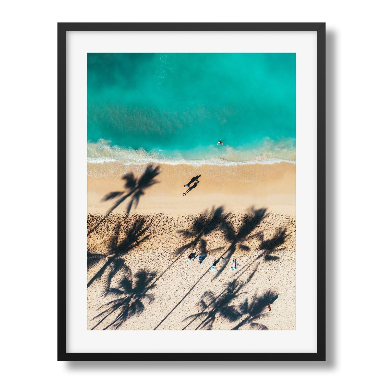 Waikiki Beach Framed Wall Art Hawaii Palm Trees Wall Art