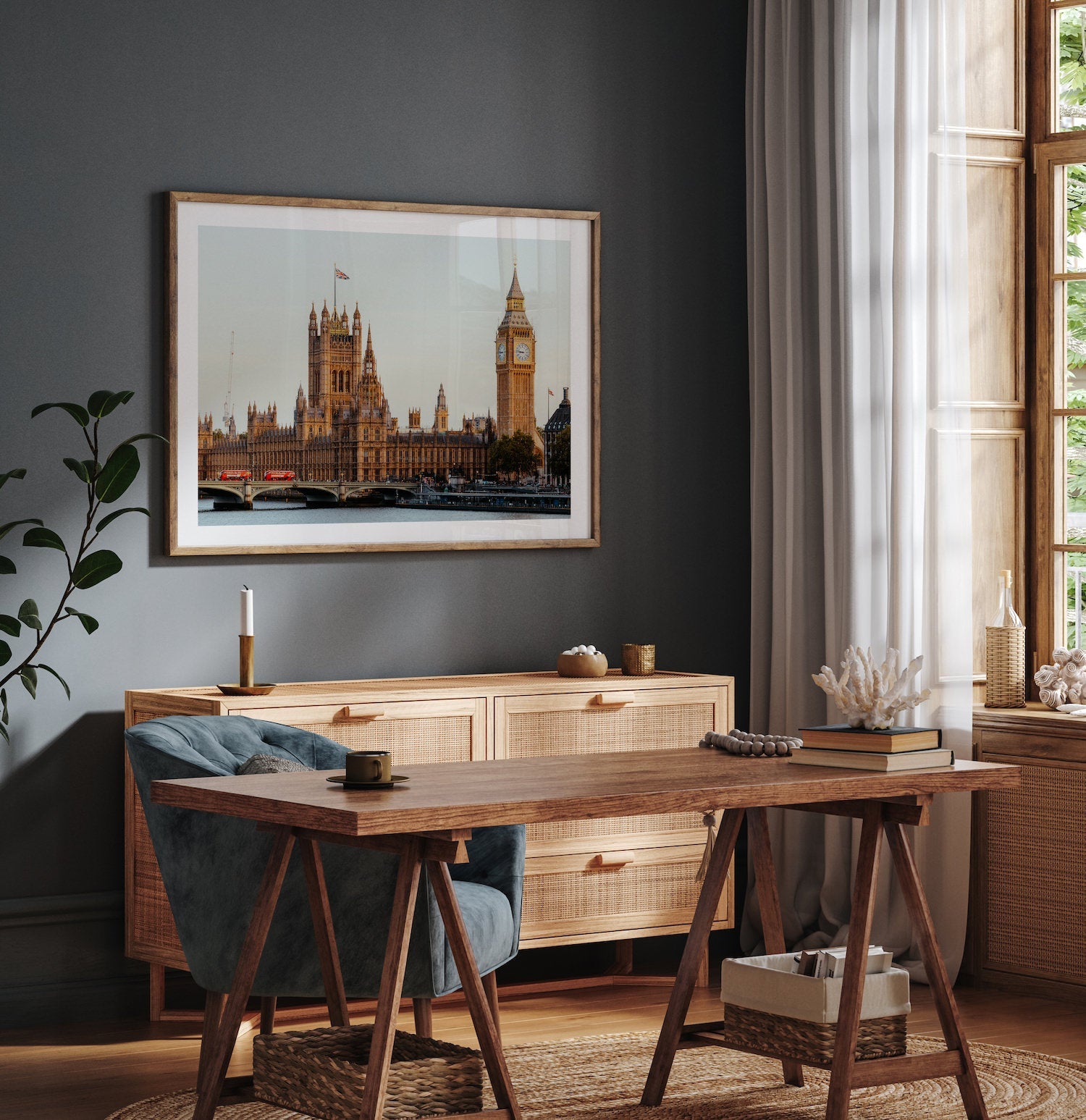 Westminster Abbey and Big Ben - Peter Yan Studio Framed Photo Print Wall Art