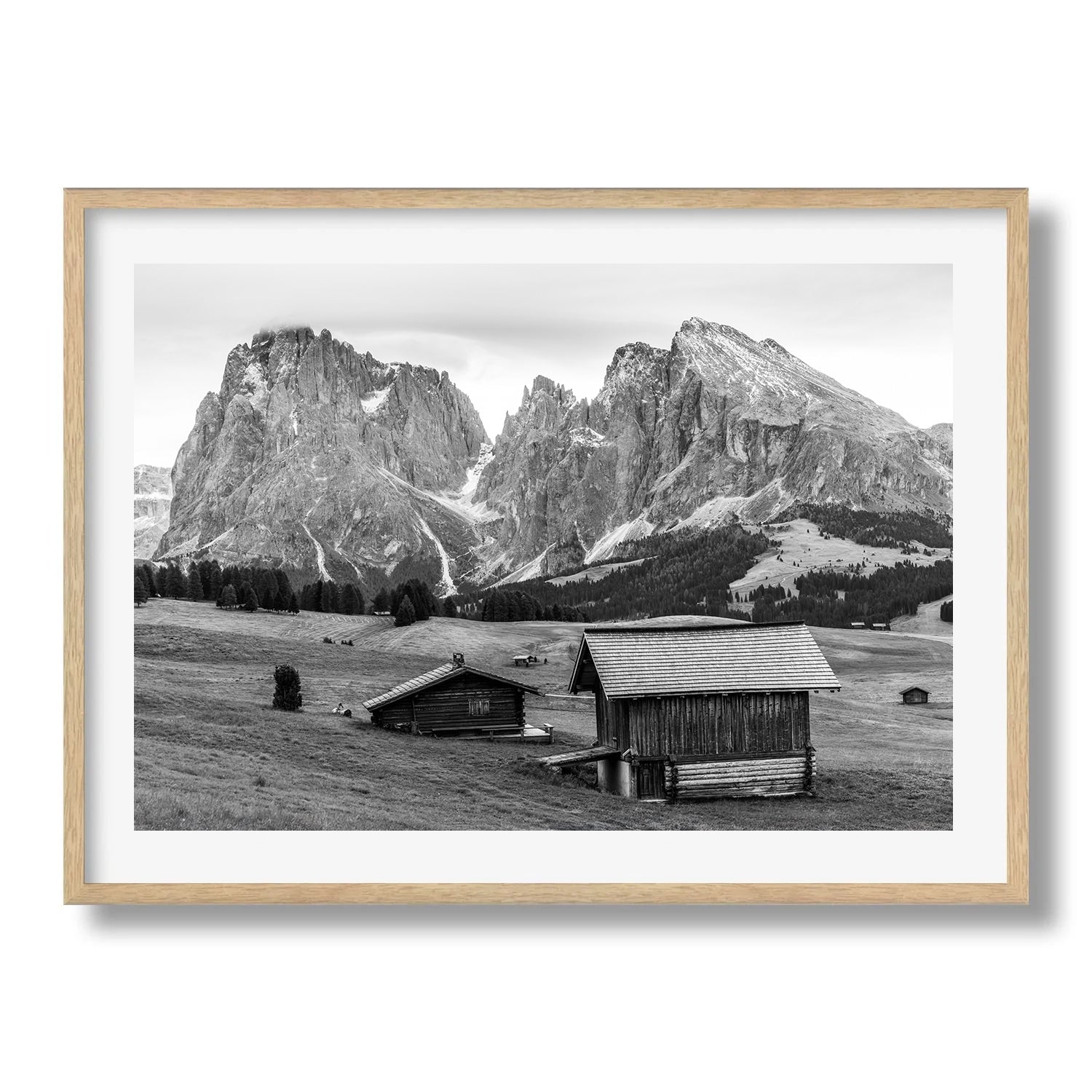 Alpe di Siusi in Black and White Framed Print - Black & White by Peter Yan Studio