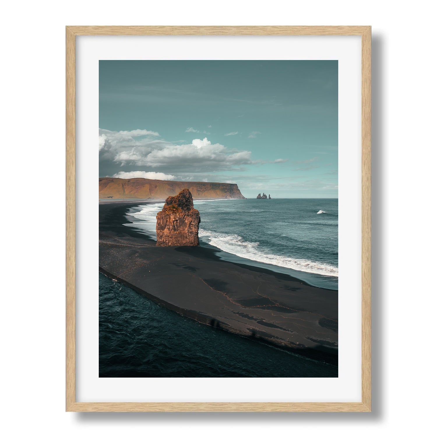 Arnardrangur Iceland Framed Print - Beach by Peter Yan Studio