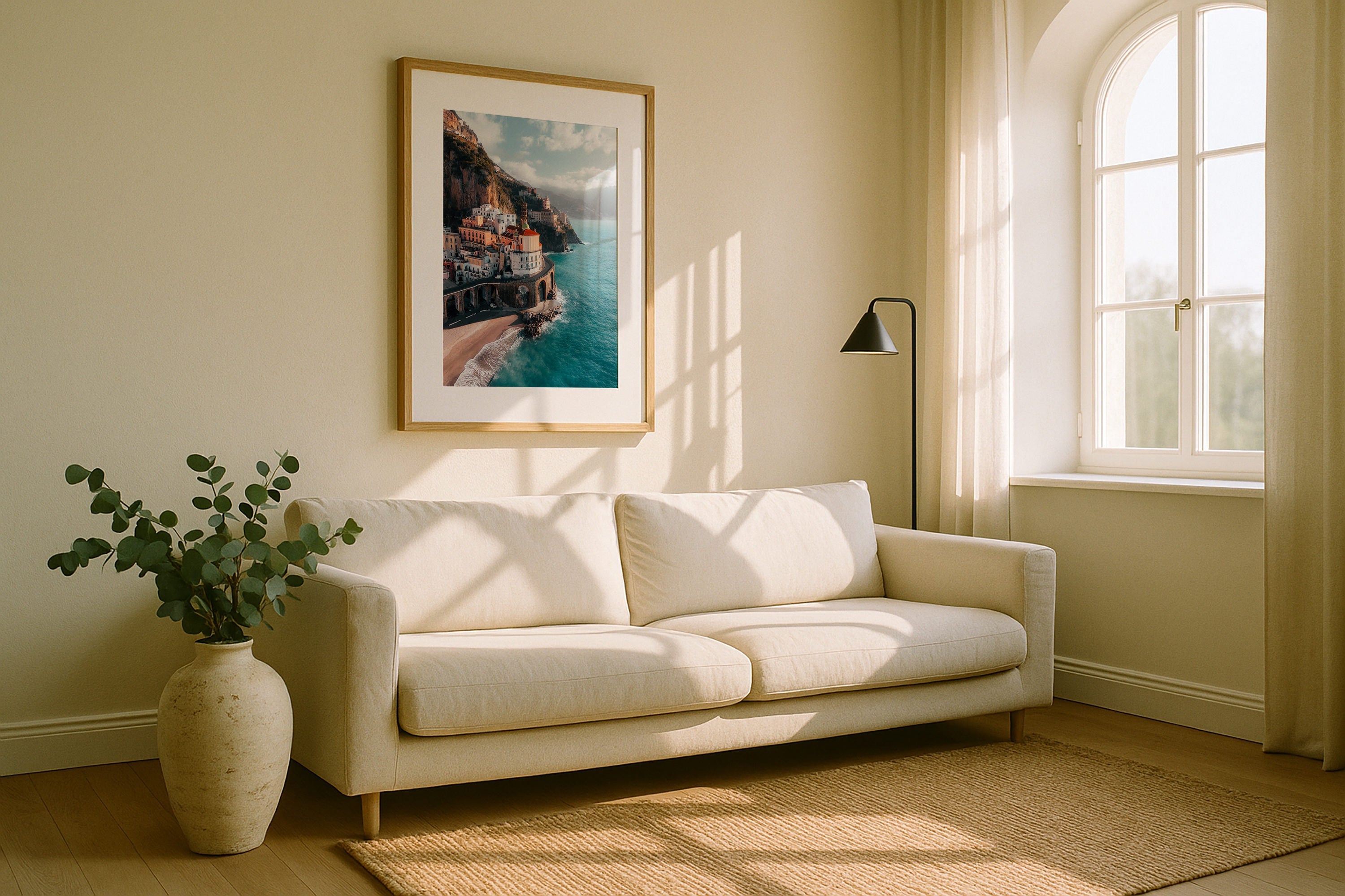 Atrani Sunrise, Amalfi Coast Framed Print - Architecture by Peter Yan Studio