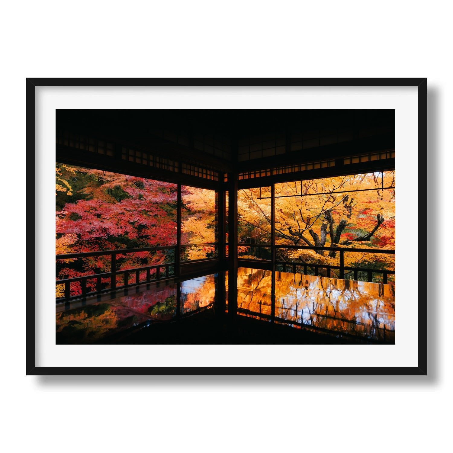 Autumn's Gold: A Japanese Garden Scene I - Peter Yan Studio Framed Photo Print Wall Art