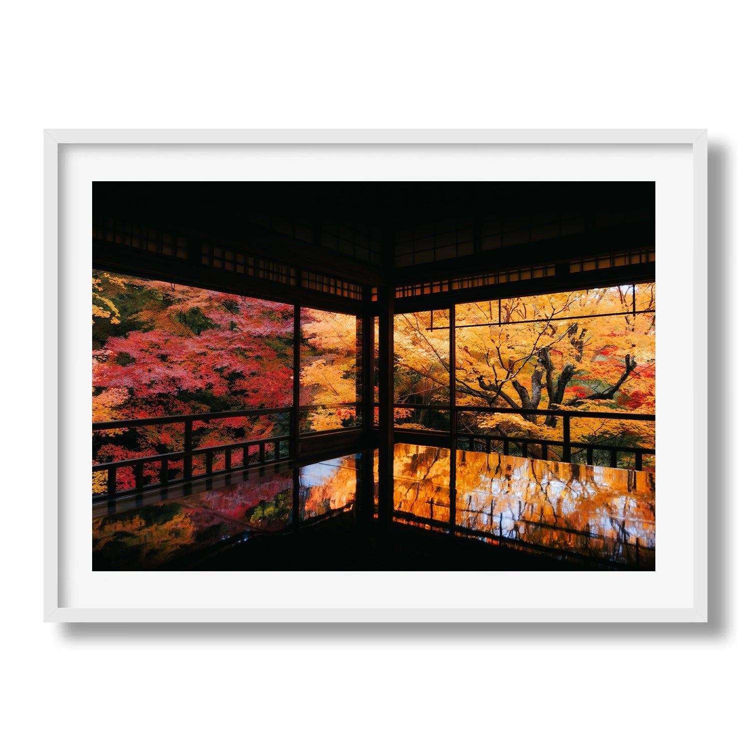 Autumn's Gold: A Japanese Garden Scene I - Peter Yan Studio Framed Photo Print Wall Art