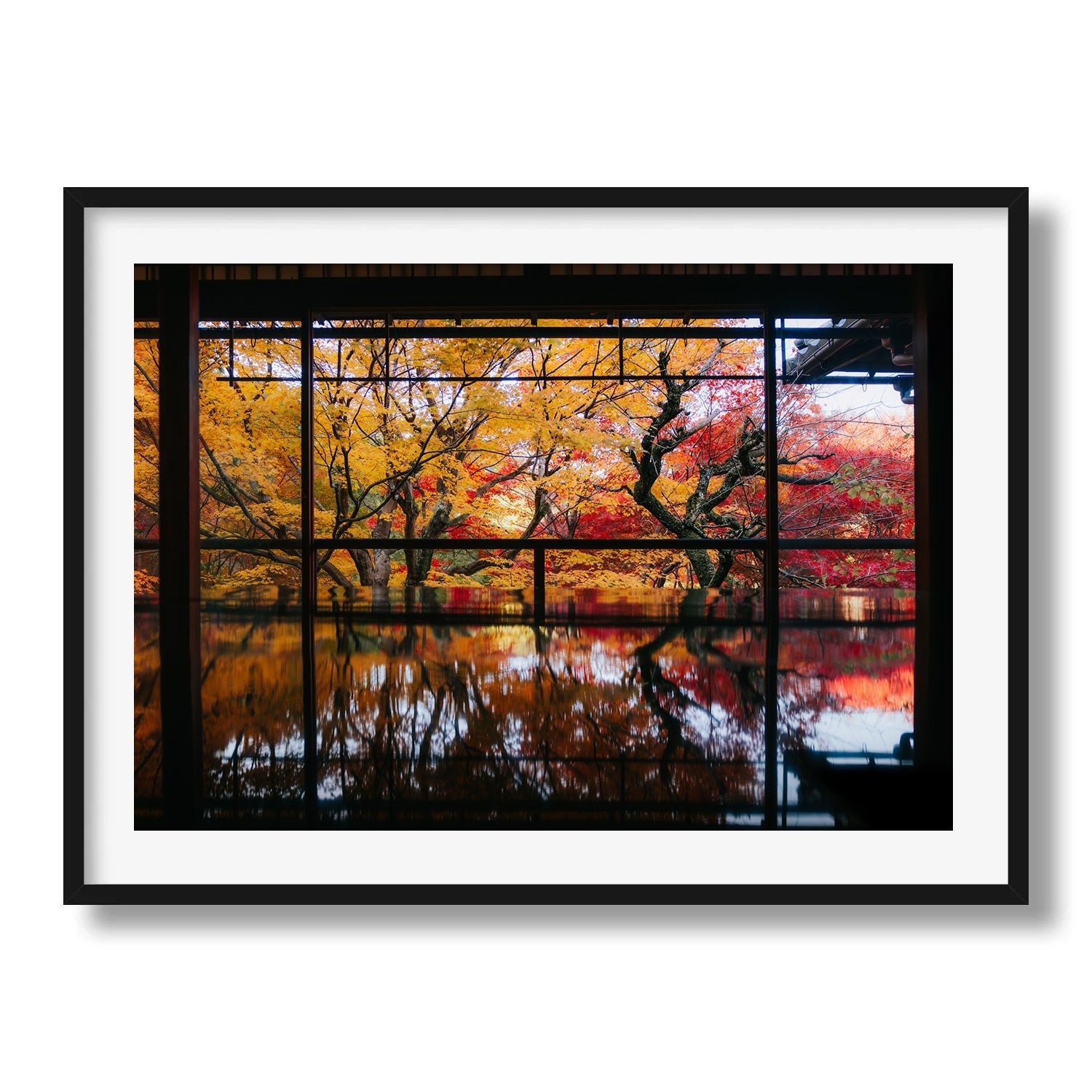 Autumn's Gold: A Japanese Garden Scene II - Peter Yan Studio Framed Photo Print Wall Art