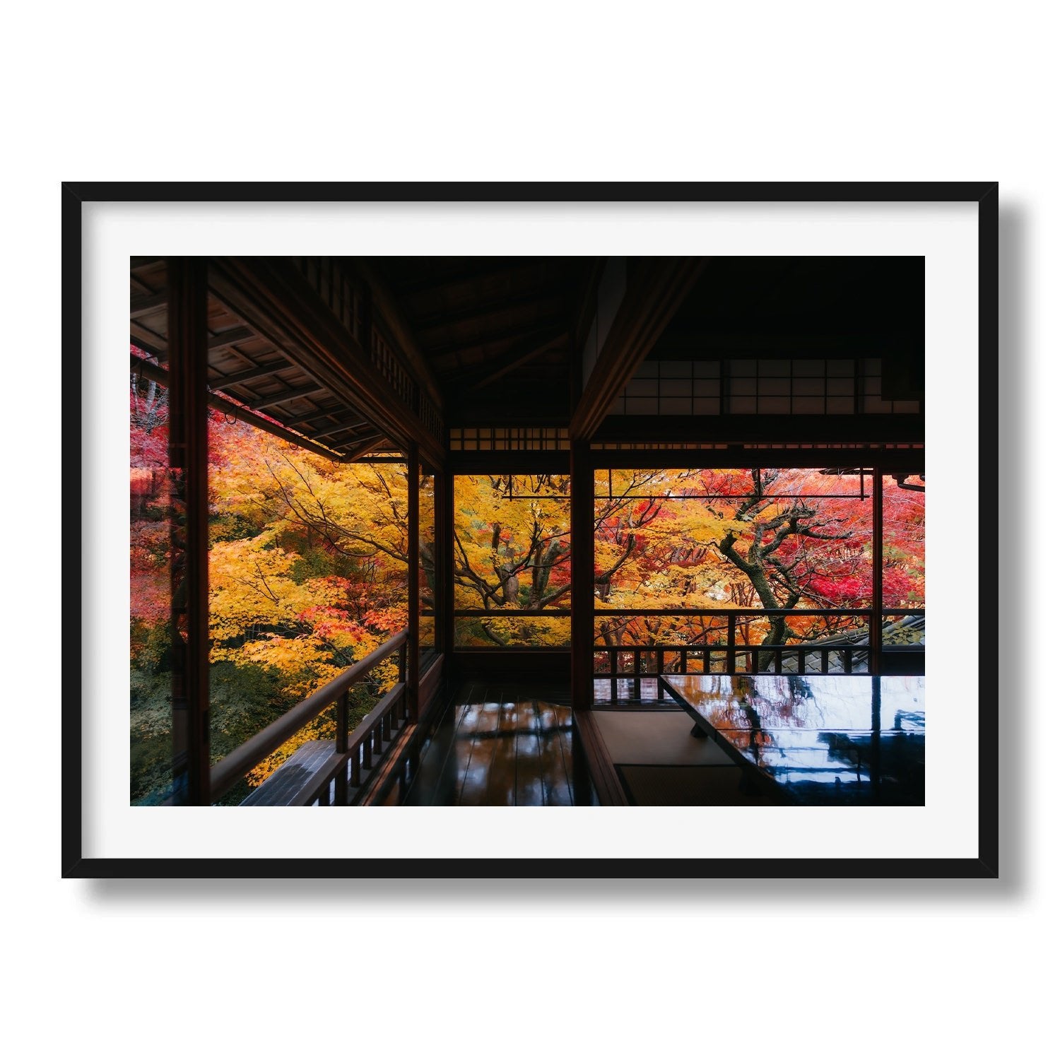 Autumn's Gold: A Japanese Garden Scene III - Peter Yan Studio Framed Photo Print Wall Art