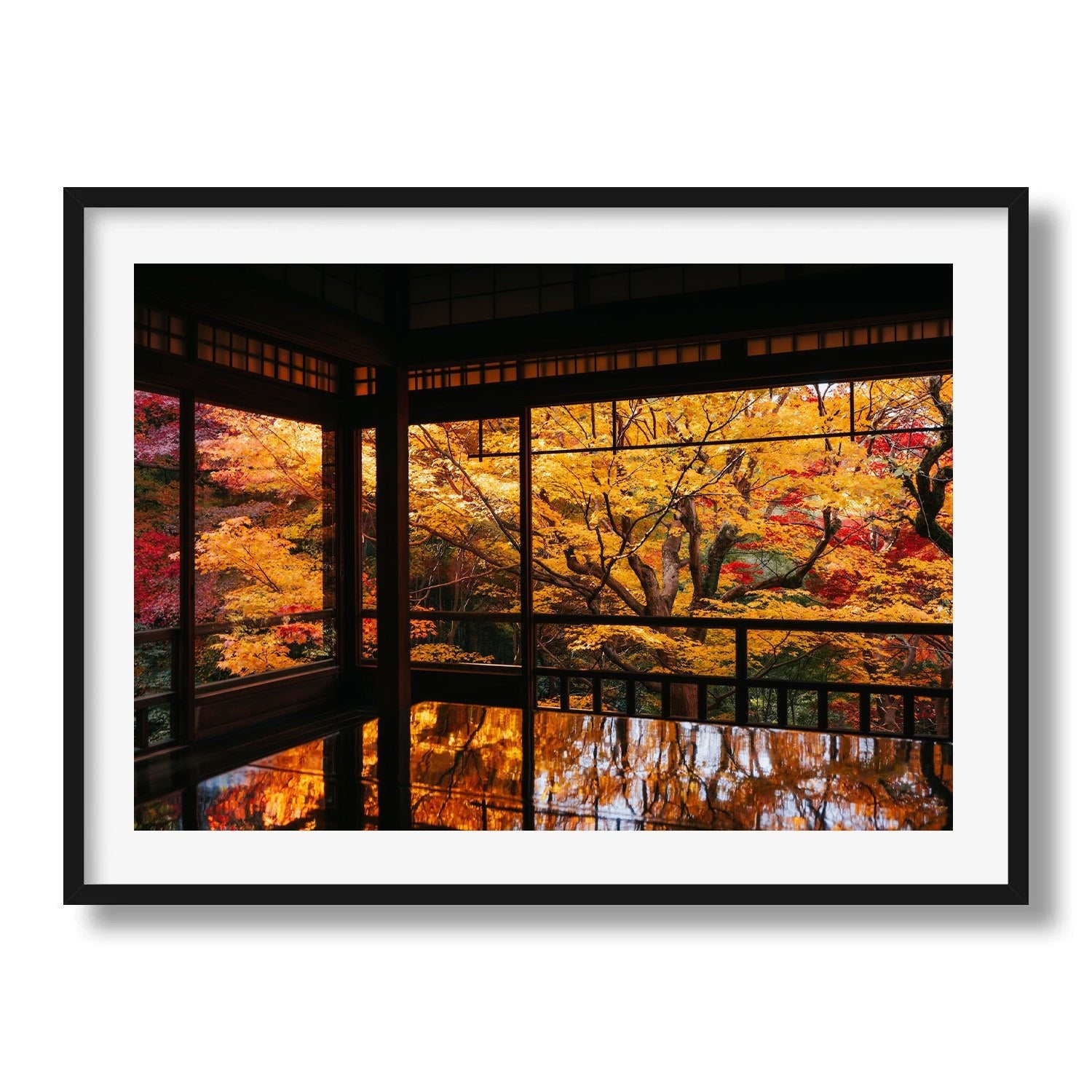 Autumn's Gold: A Japanese Garden Scene V - Peter Yan Studio Framed Photo Print Wall Art