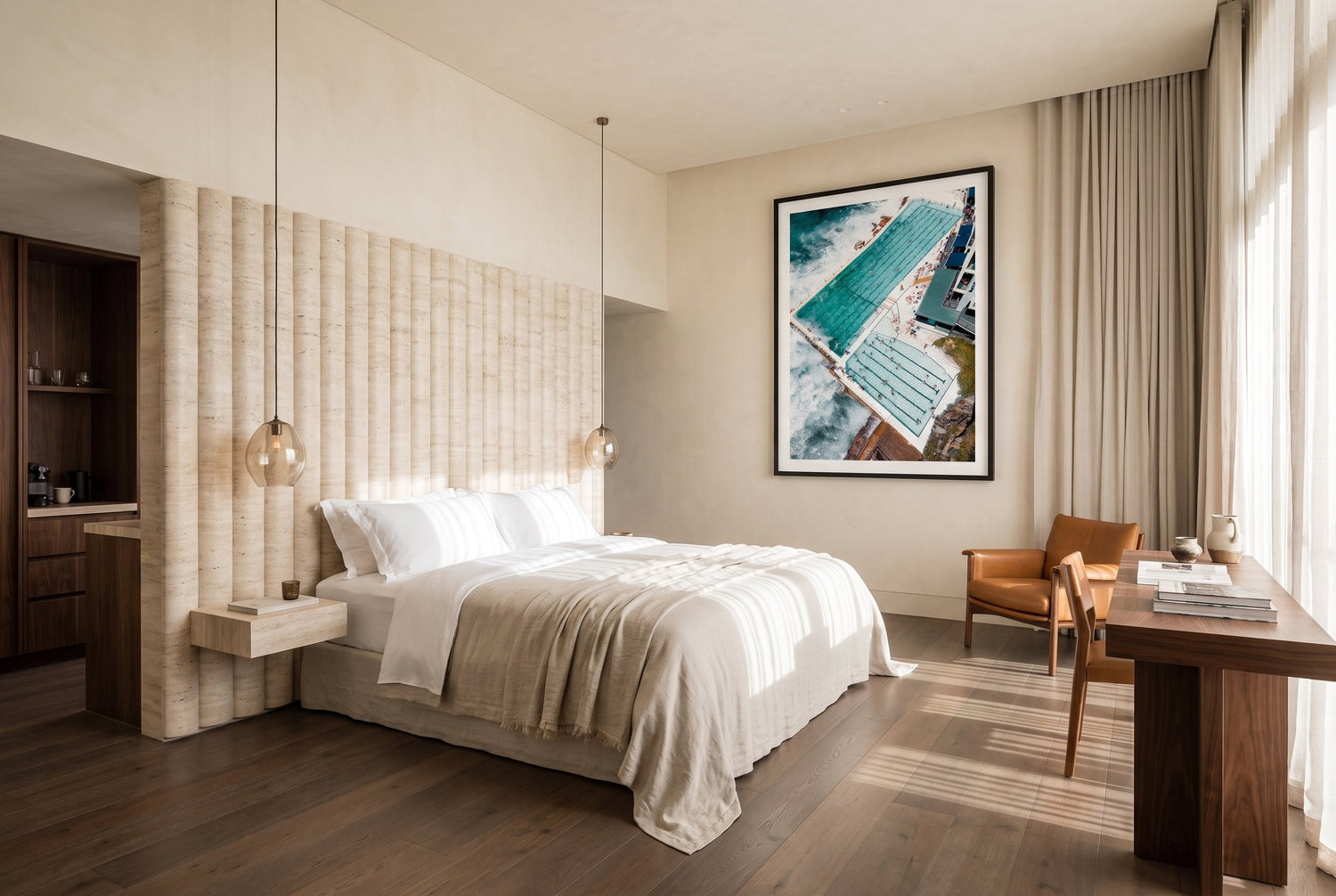 Bondi Beach Icebergs Pool Summer Day II Framed Print - Aerial by Peter Yan Studio