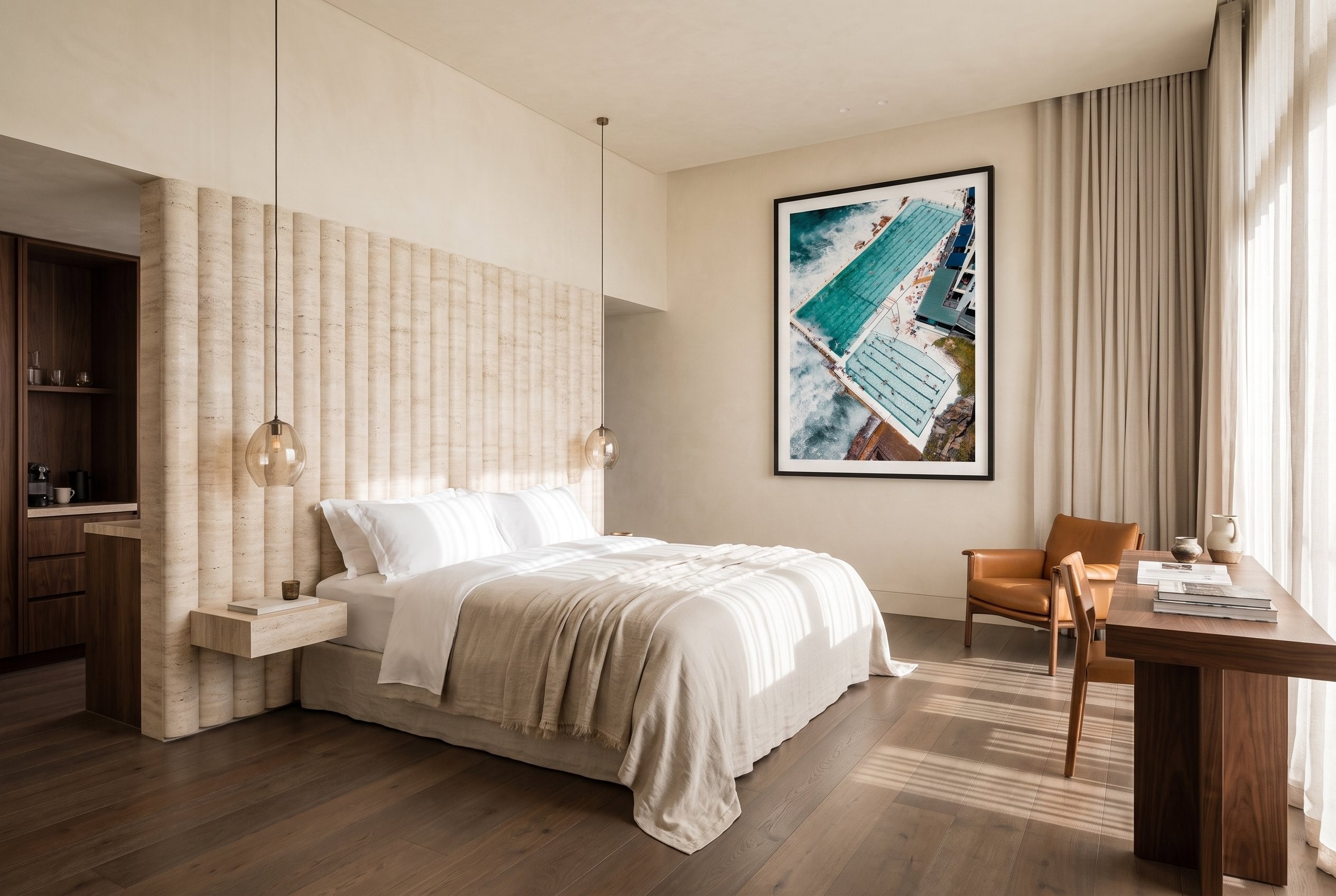 Bondi Beach Icebergs Pool Summer Day II Framed Print - Aerial by Peter Yan Studio