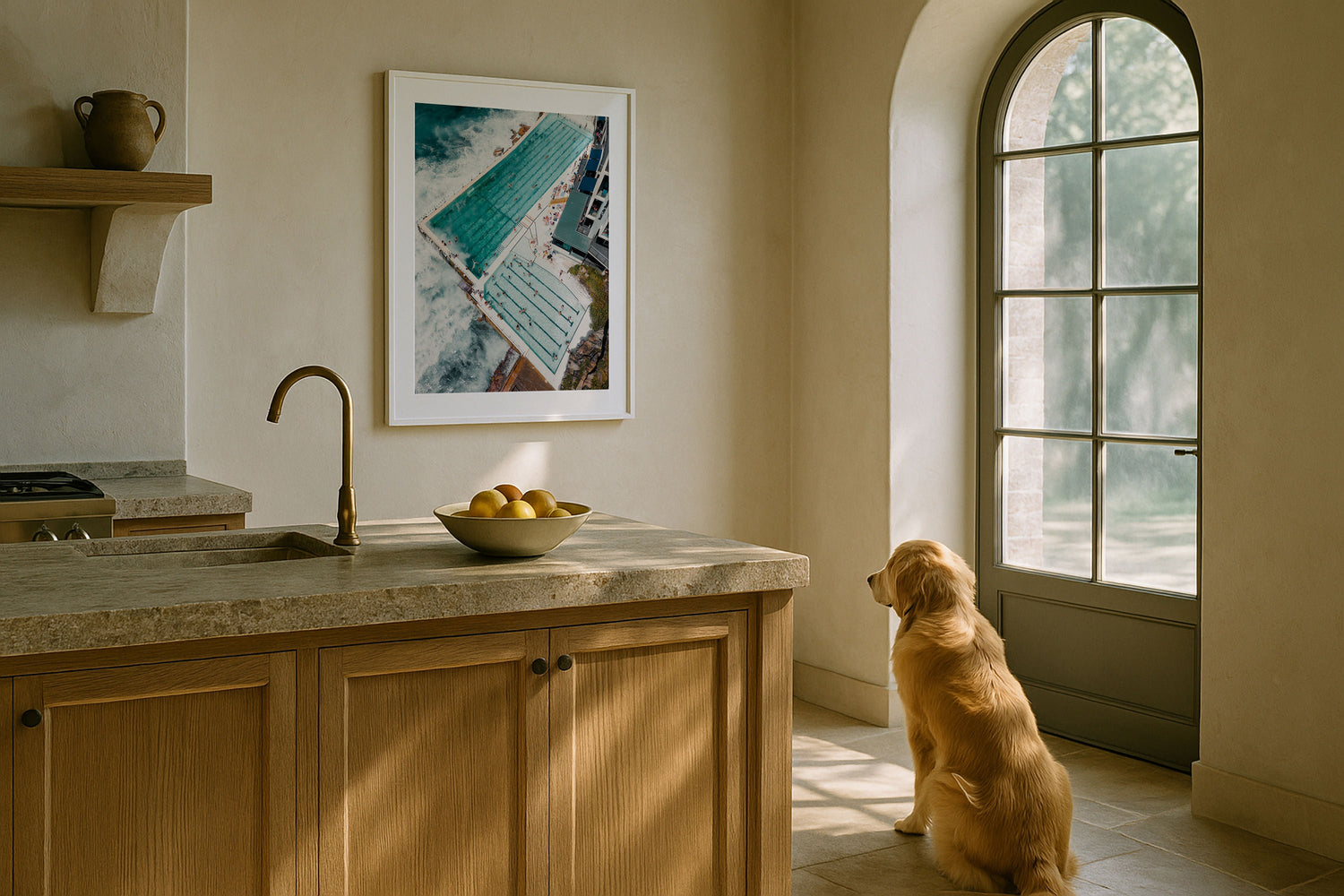 Bondi Beach Icebergs Pool Summer Day II Framed Print - Aerial by Peter Yan Studio