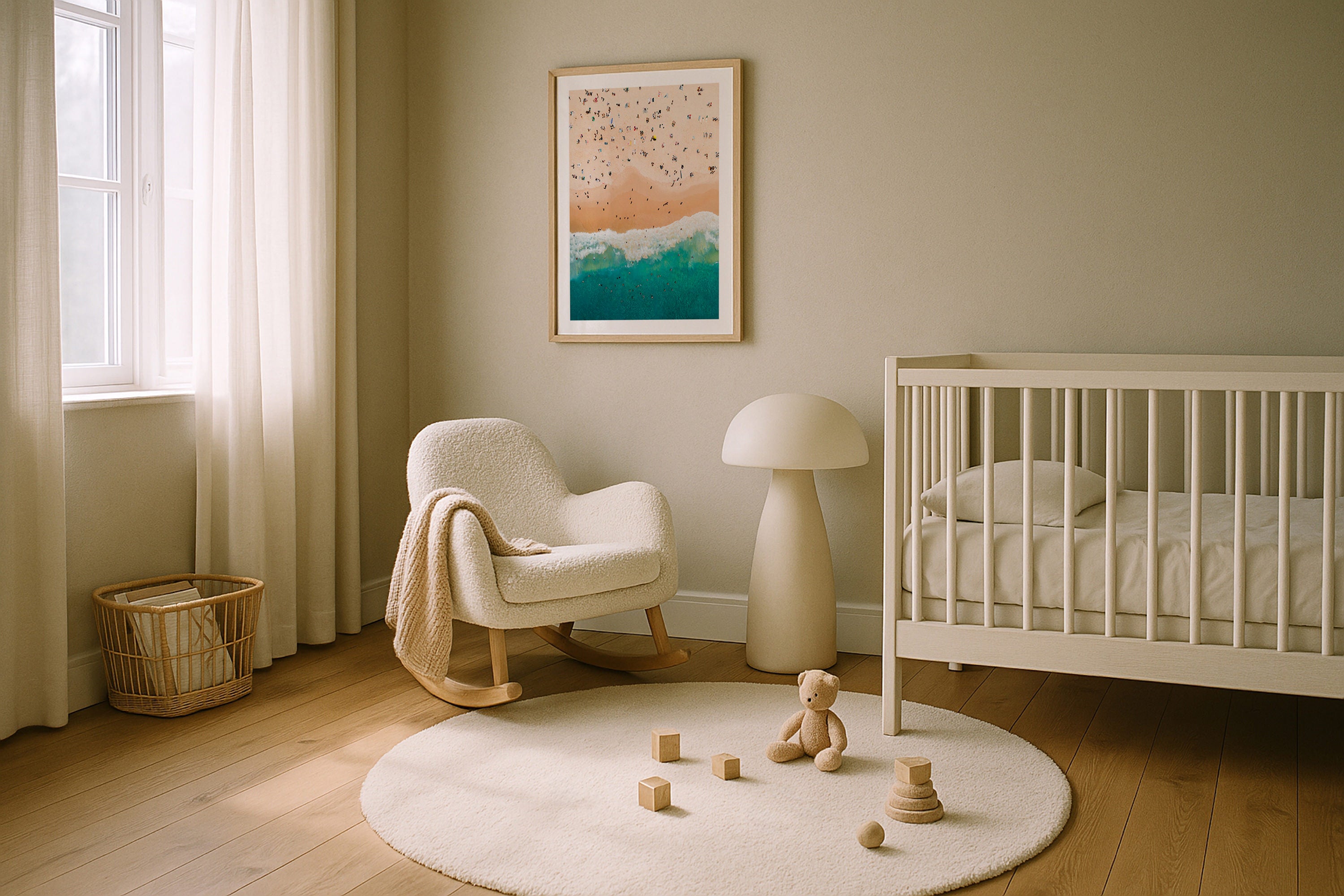 Bondi Beach Summer Day I Framed Print - Aerial by Peter Yan Studio