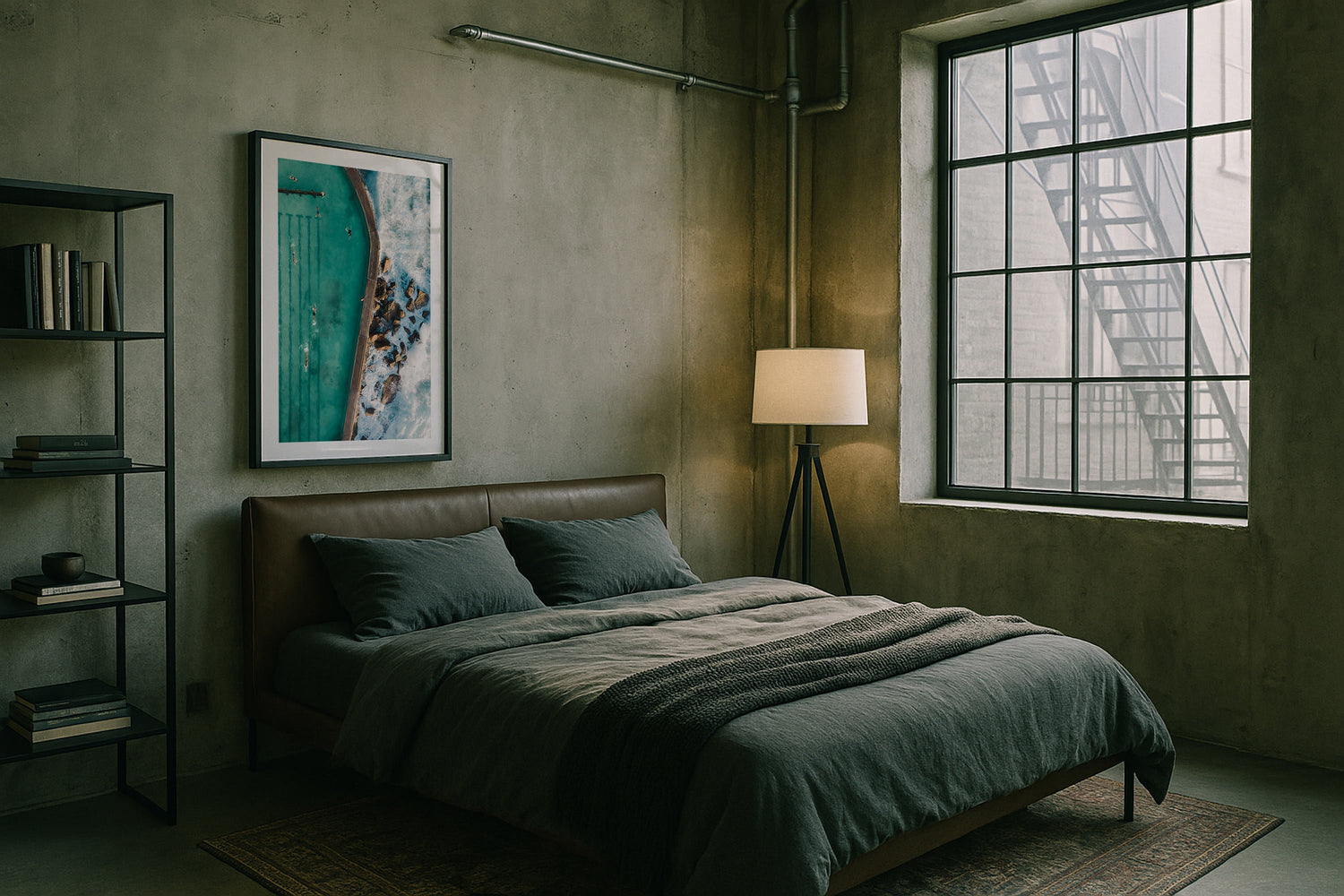 Bronte Beach Rock Pool III Framed Print - Aerial by Peter Yan Studio