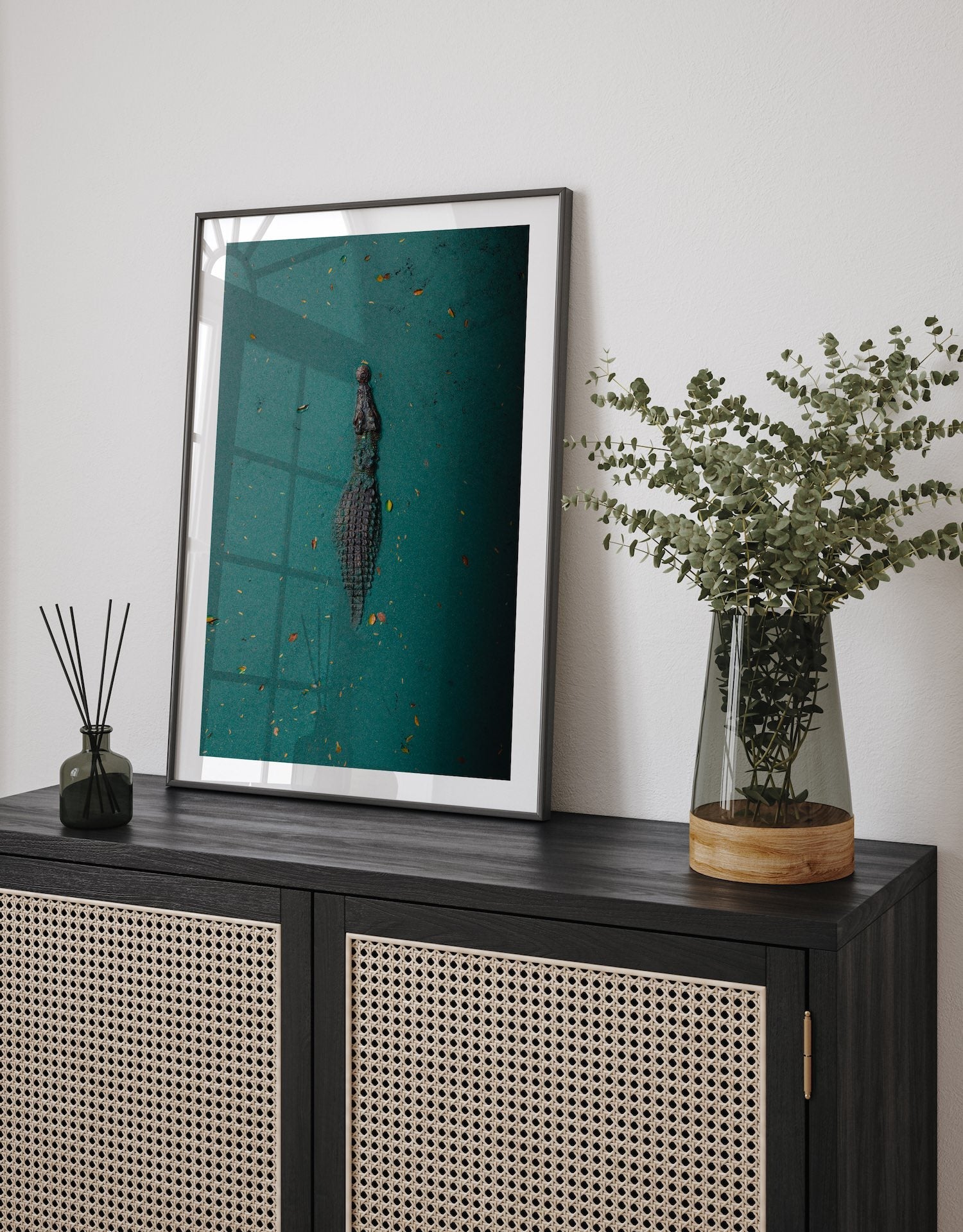 Broome Crocodile: Emerald Waters - Peter Yan Studio Framed Photo Print Wall Art
