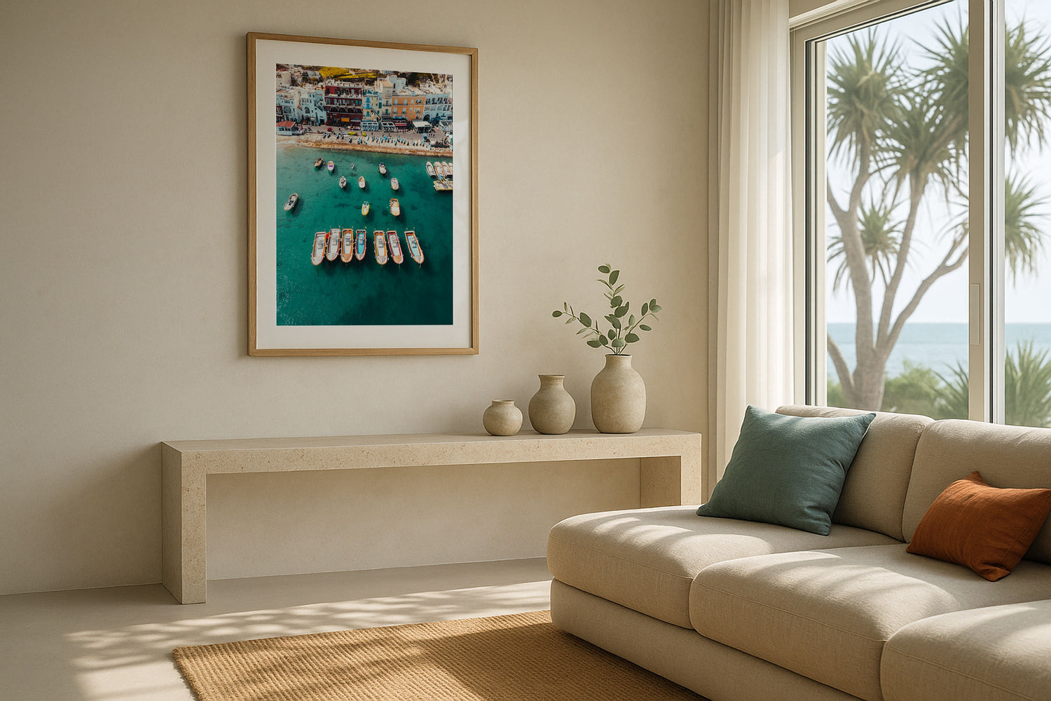 Capri Marina Grande Framed Print - Aerial by Peter Yan Studio