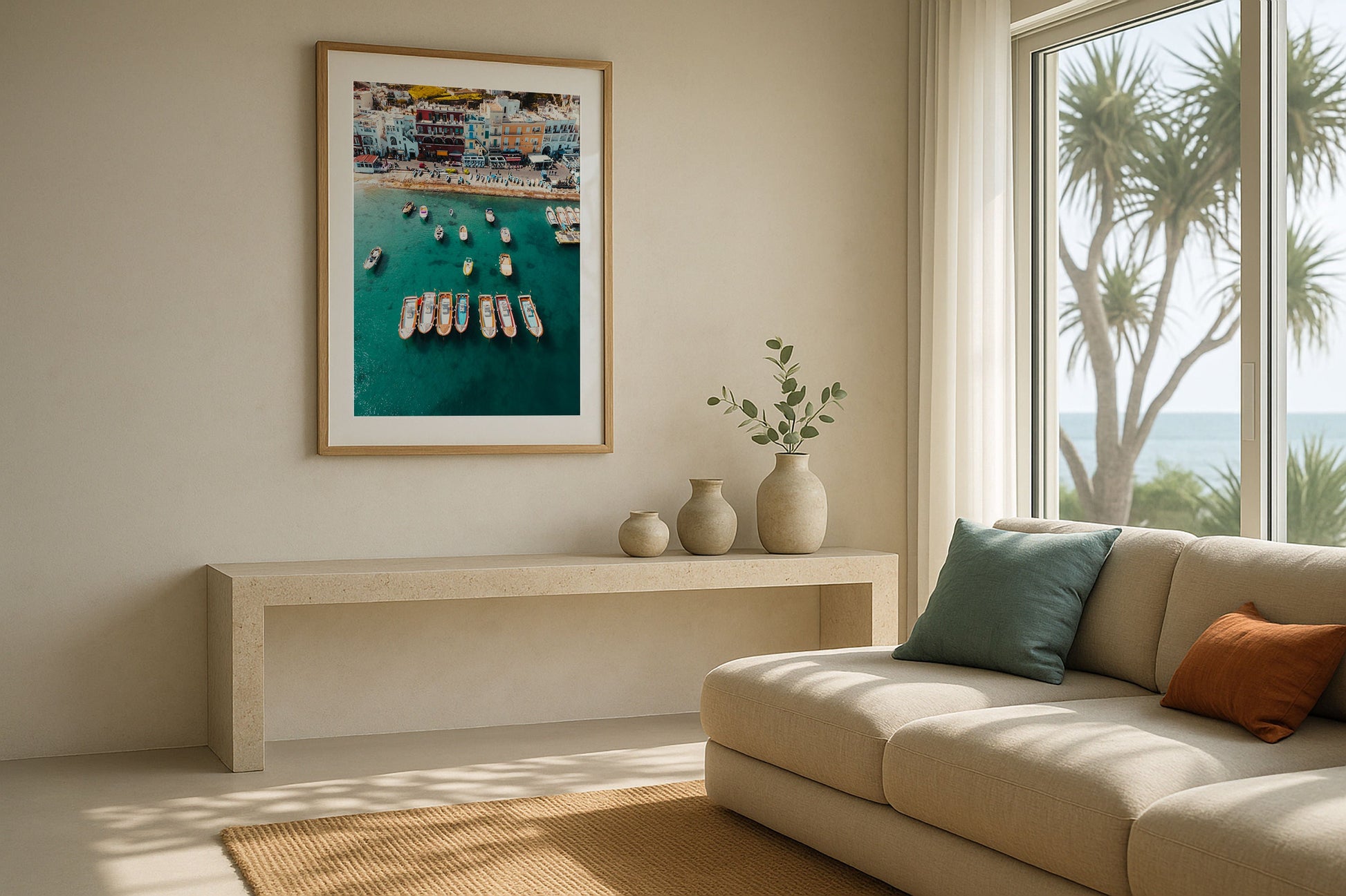 Capri Marina Grande Framed Print - Aerial by Peter Yan Studio