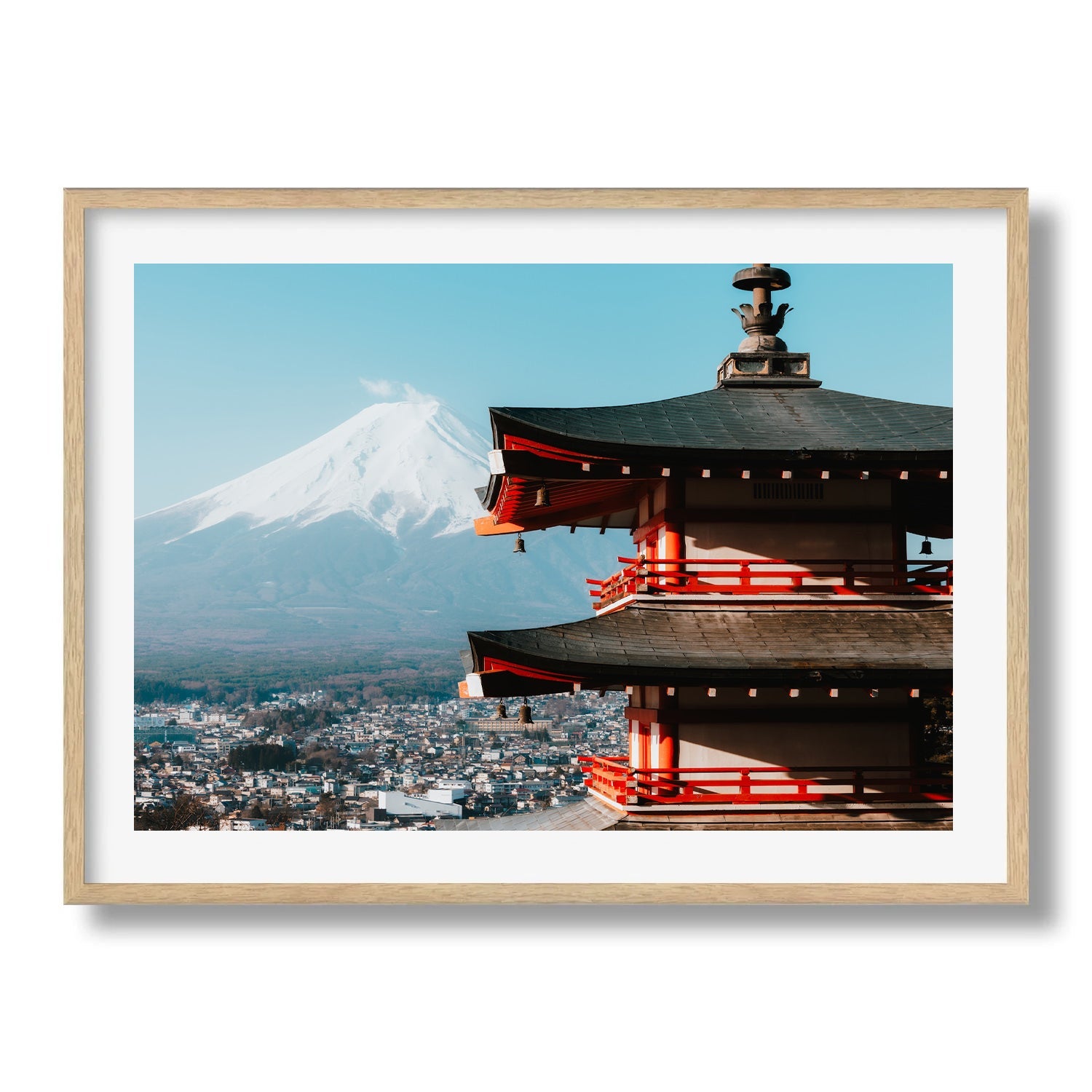 Chureito Pagoda Mt Fuji Sunrise Framed Print - Architecture by Peter Yan Studio