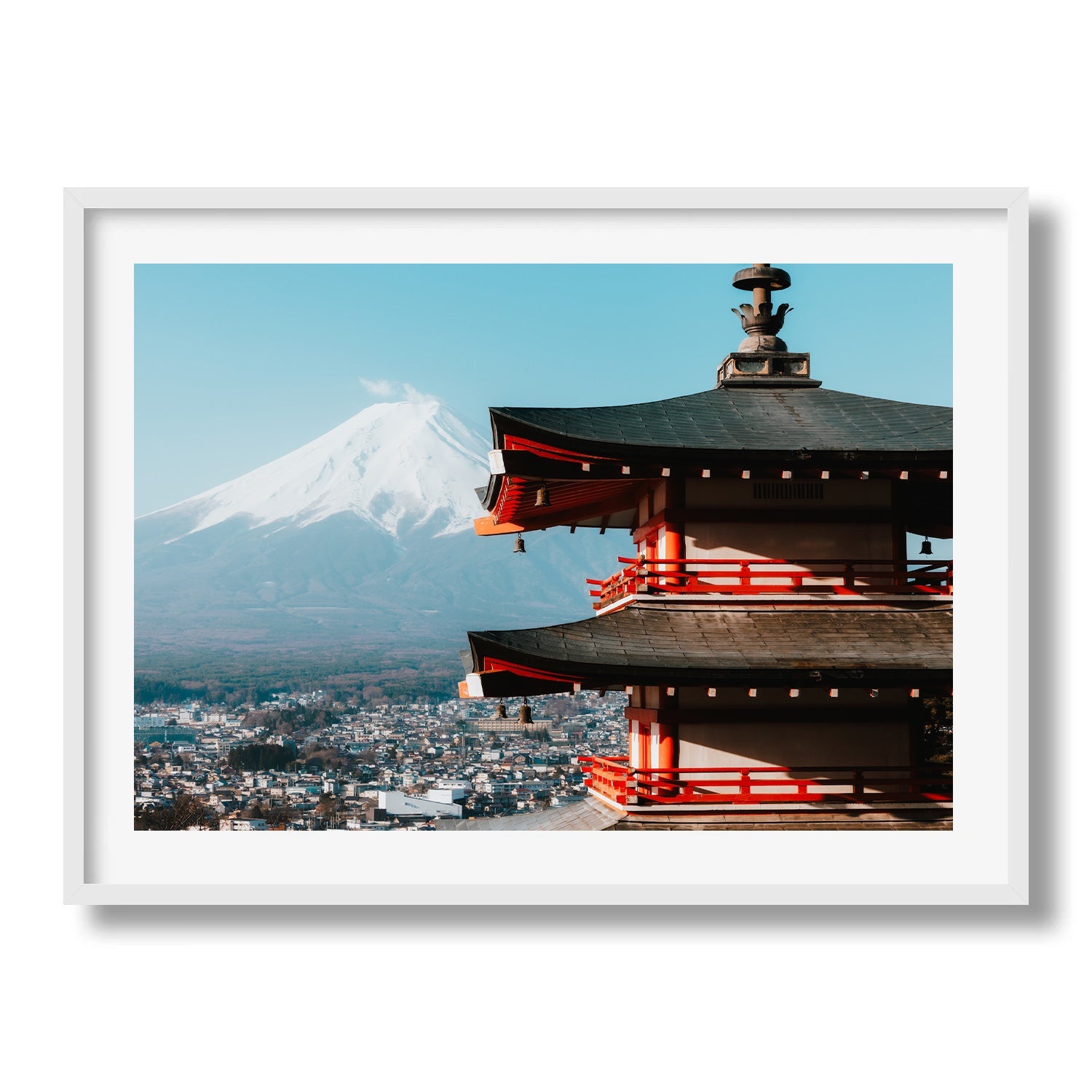 Chureito Pagoda Mt Fuji Sunrise Framed Print - Architecture by Peter Yan Studio