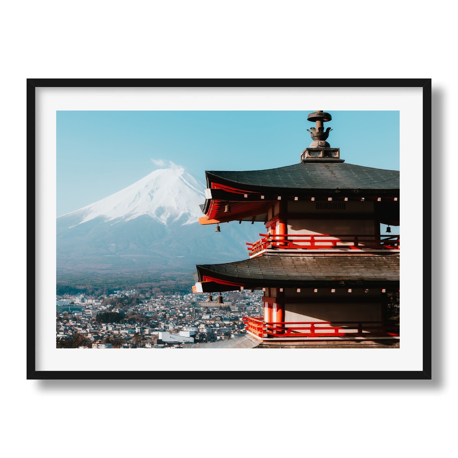 Chureito Pagoda Mt Fuji Sunrise Framed Print - Architecture by Peter Yan Studio
