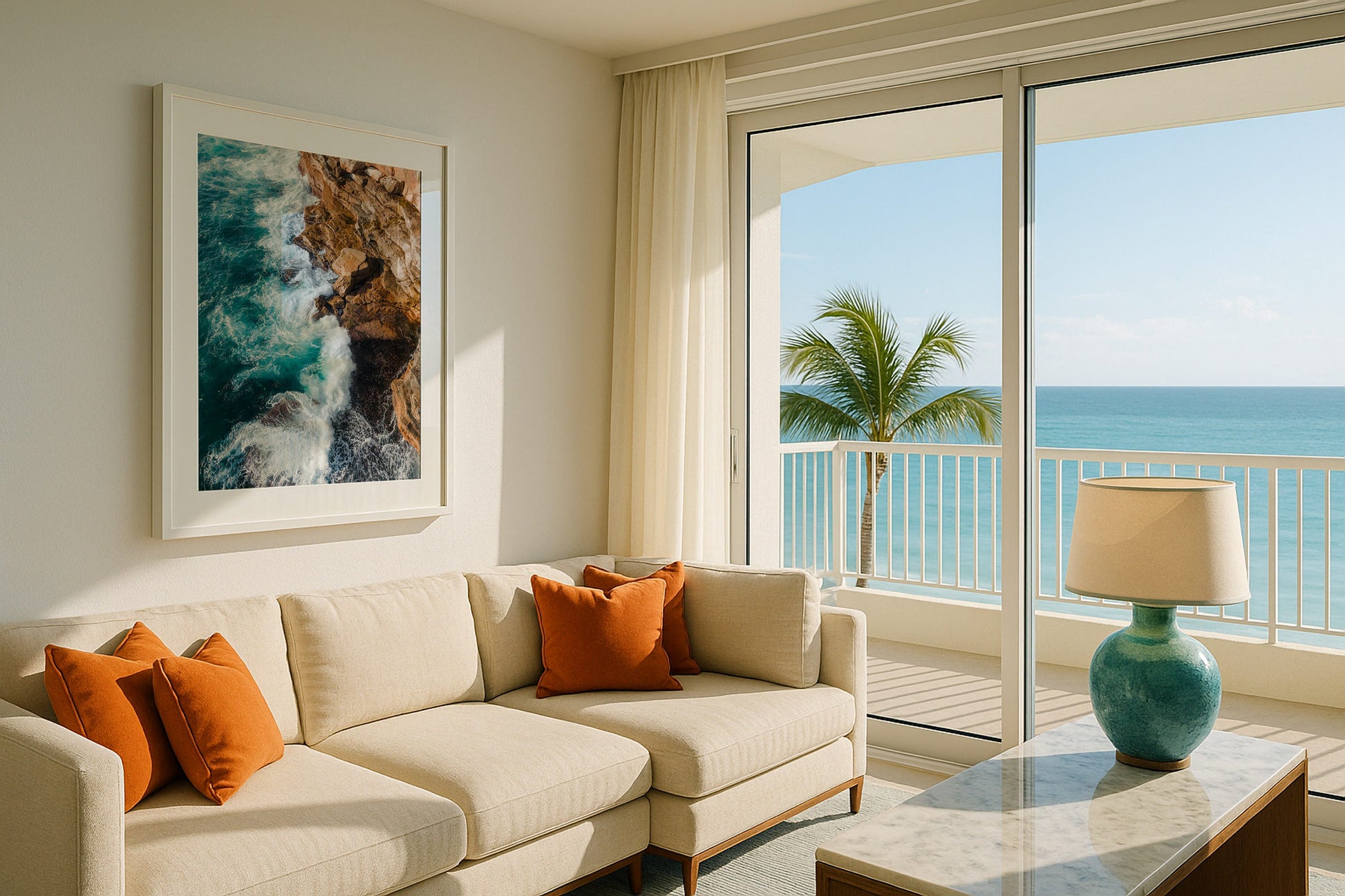 Coastal Waves Bronte Beach I Framed Print - Aerial by Peter Yan Studio