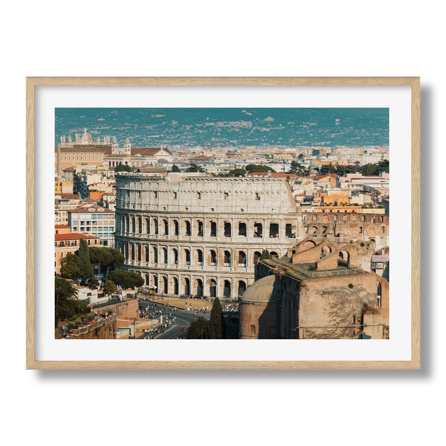 Colosseum Above Ancient Rome Framed Print - Aerial by Peter Yan Studio