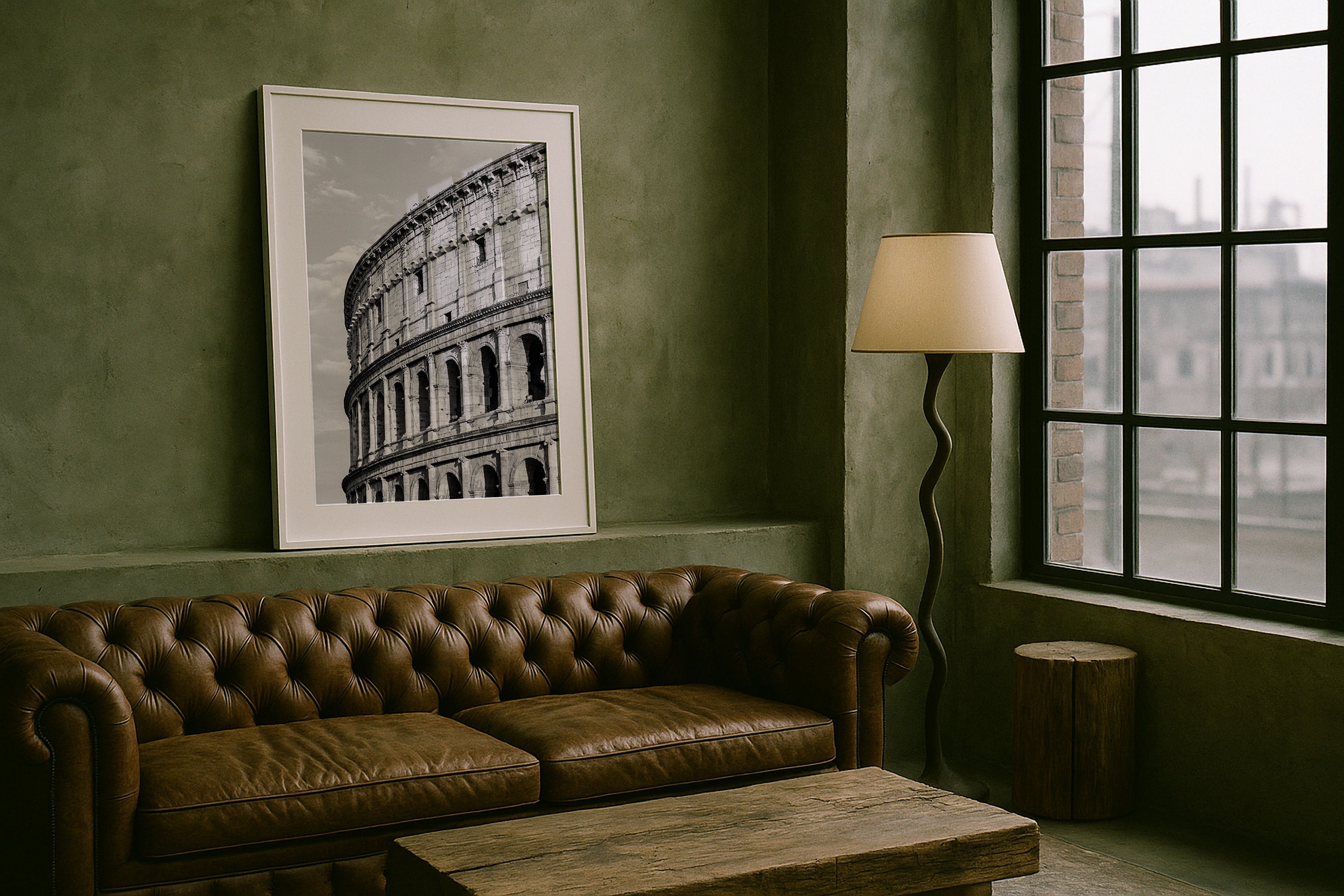 Colosseum Facade in Black and White II Framed Print - Architecture by Peter Yan Studio