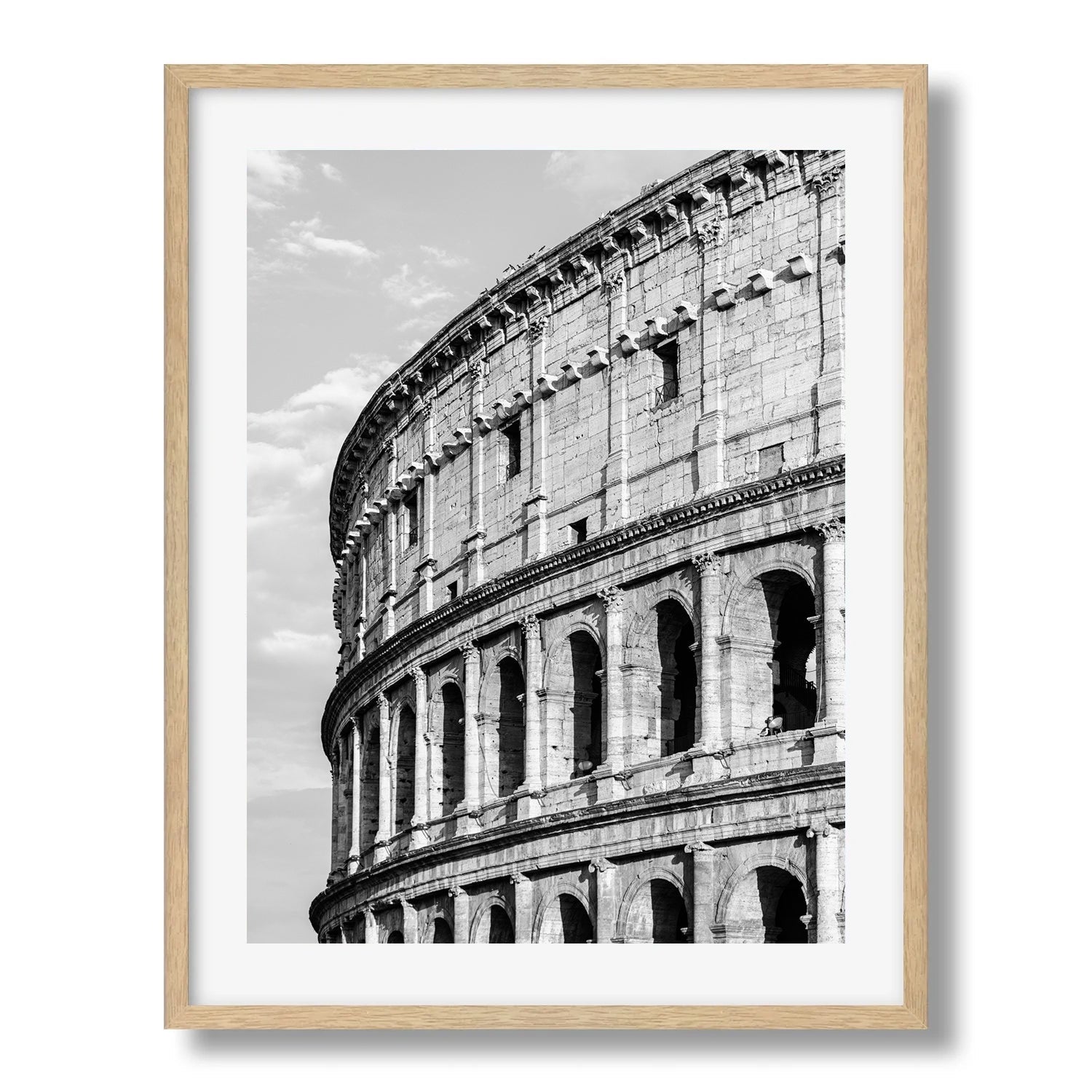 Colosseum Facade in Black and White II Framed Print - Architecture by Peter Yan Studio