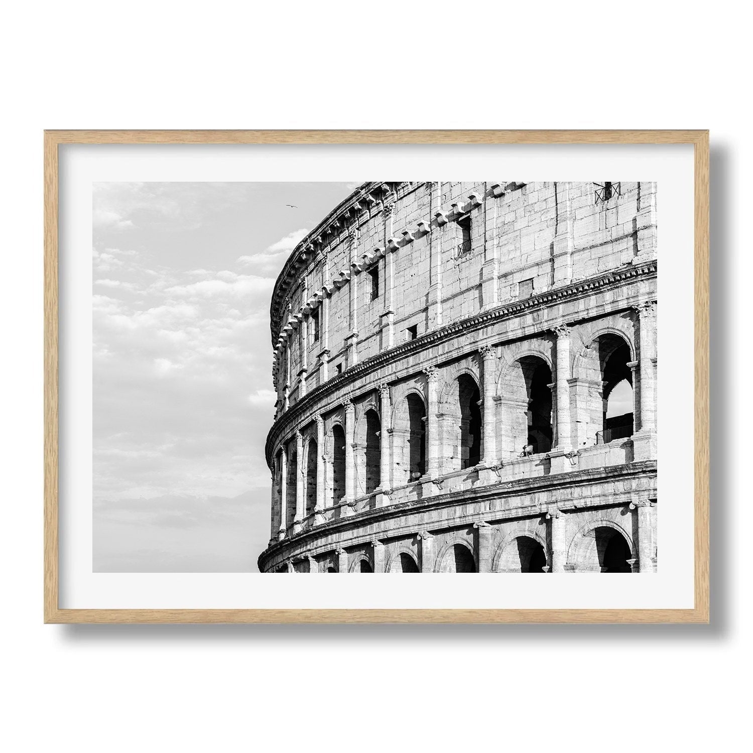 Colosseum Facade in Black and White Framed Print - Architecture by Peter Yan Studio