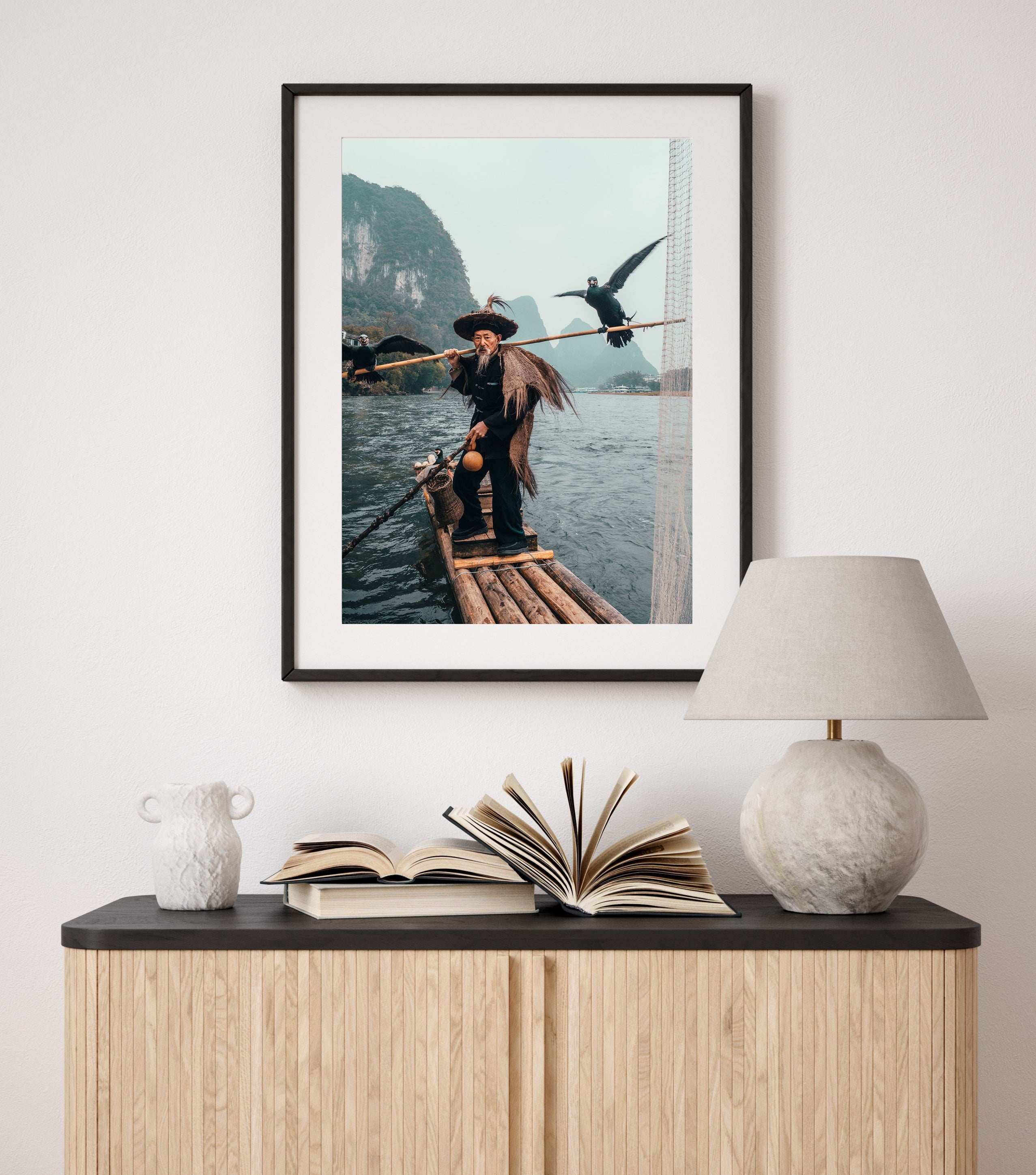 Cormorant Fisherman of Yangshuo II - Peter Yan Studio Framed Photo Print Wall Art