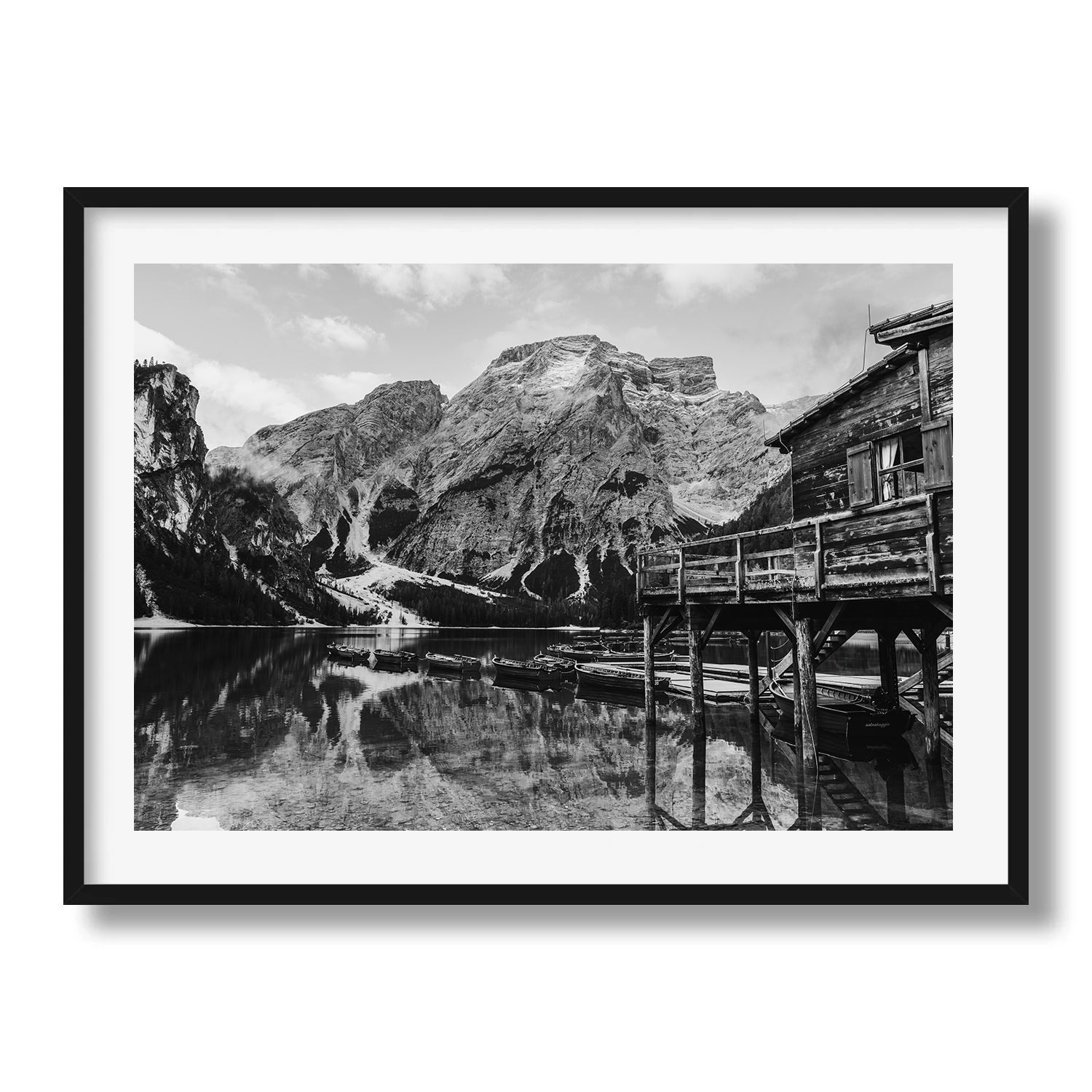 Dolomites Monochrome II Framed Print - Black & White by Peter Yan Studio