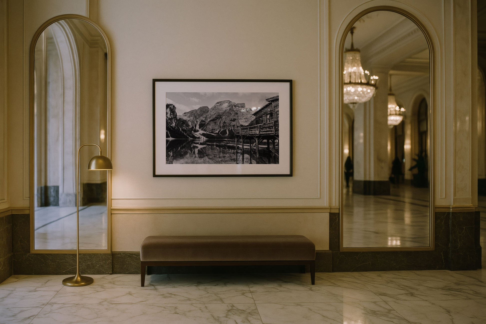 Dolomites Monochrome II Framed Print - Black & White by Peter Yan Studio