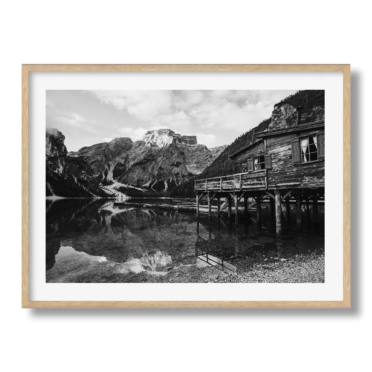 Dolomites Monochrome Framed Print - Black & White by Peter Yan Studio