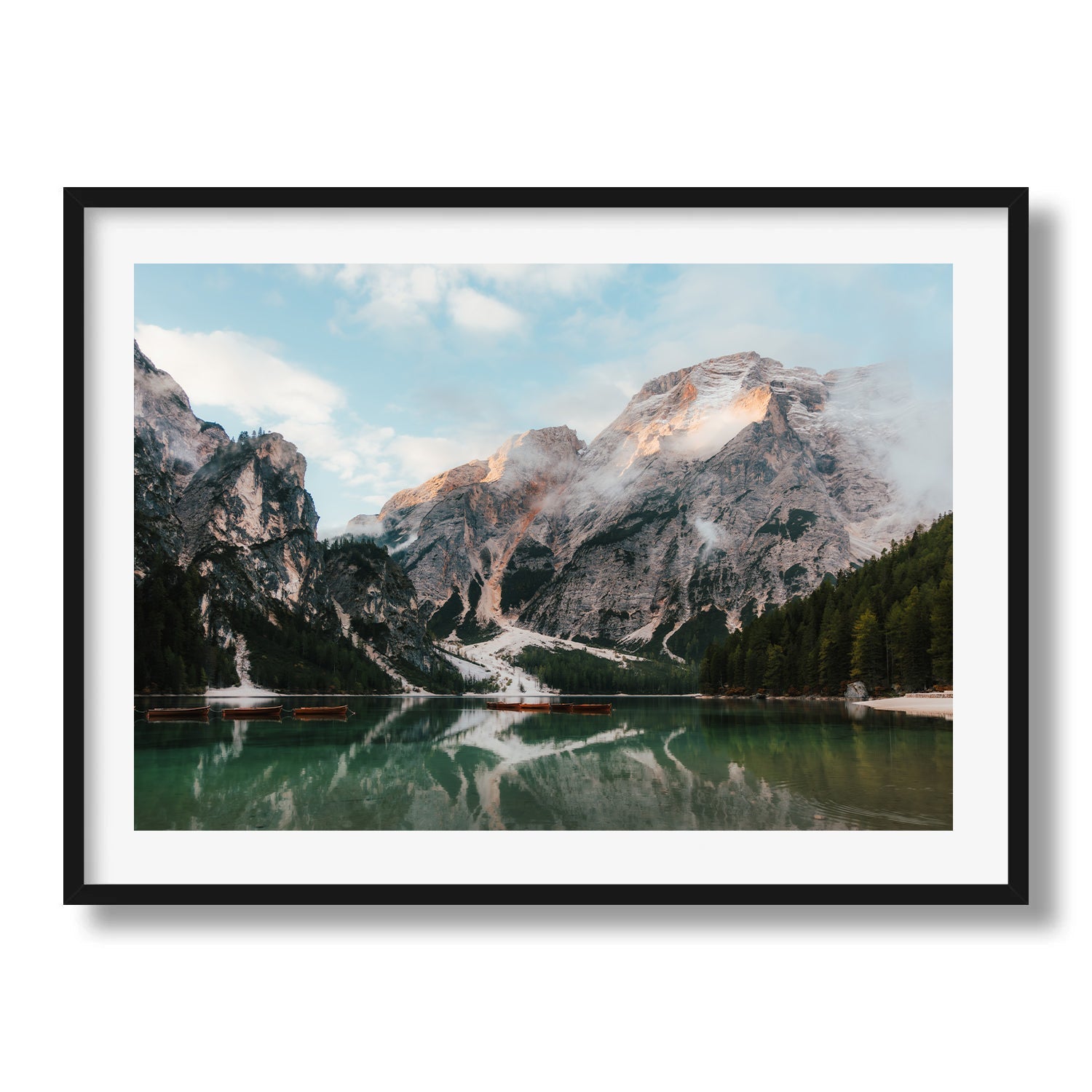 Dolomites Morning Calm Framed Print - Dolomites by Peter Yan Studio