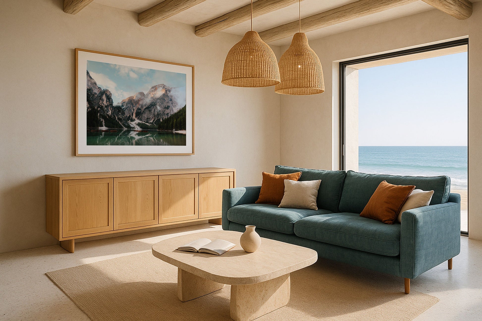 Dolomites Morning Calm Framed Print - Dolomites by Peter Yan Studio