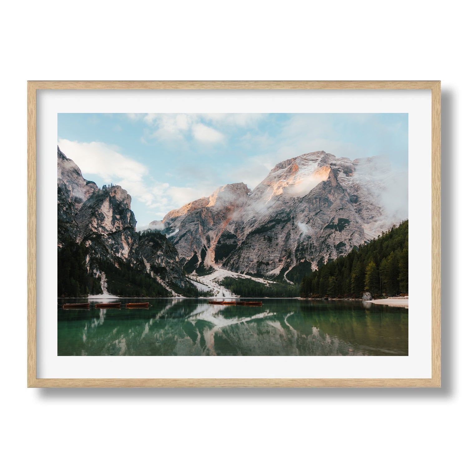 Dolomites Morning Calm Framed Print - Dolomites by Peter Yan Studio